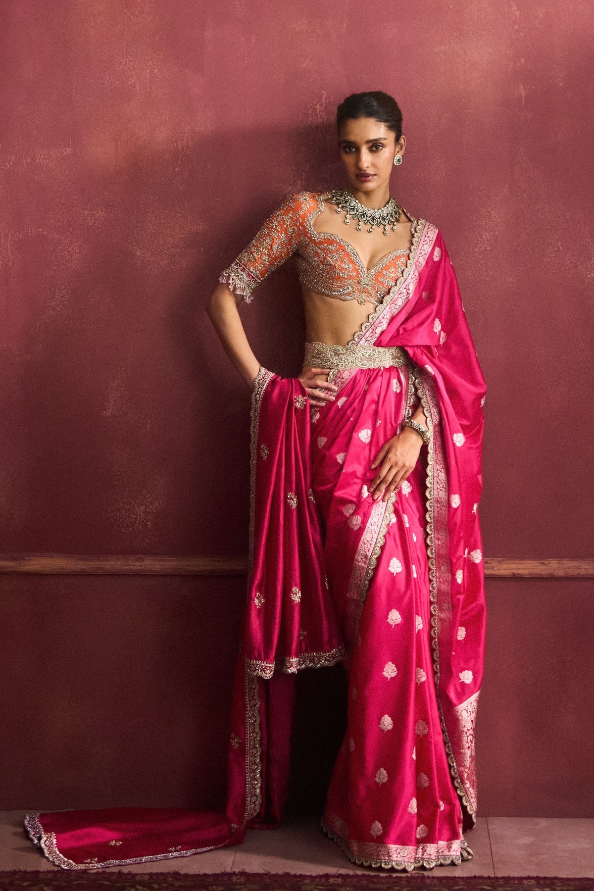 Banarasi Pink Saree Set