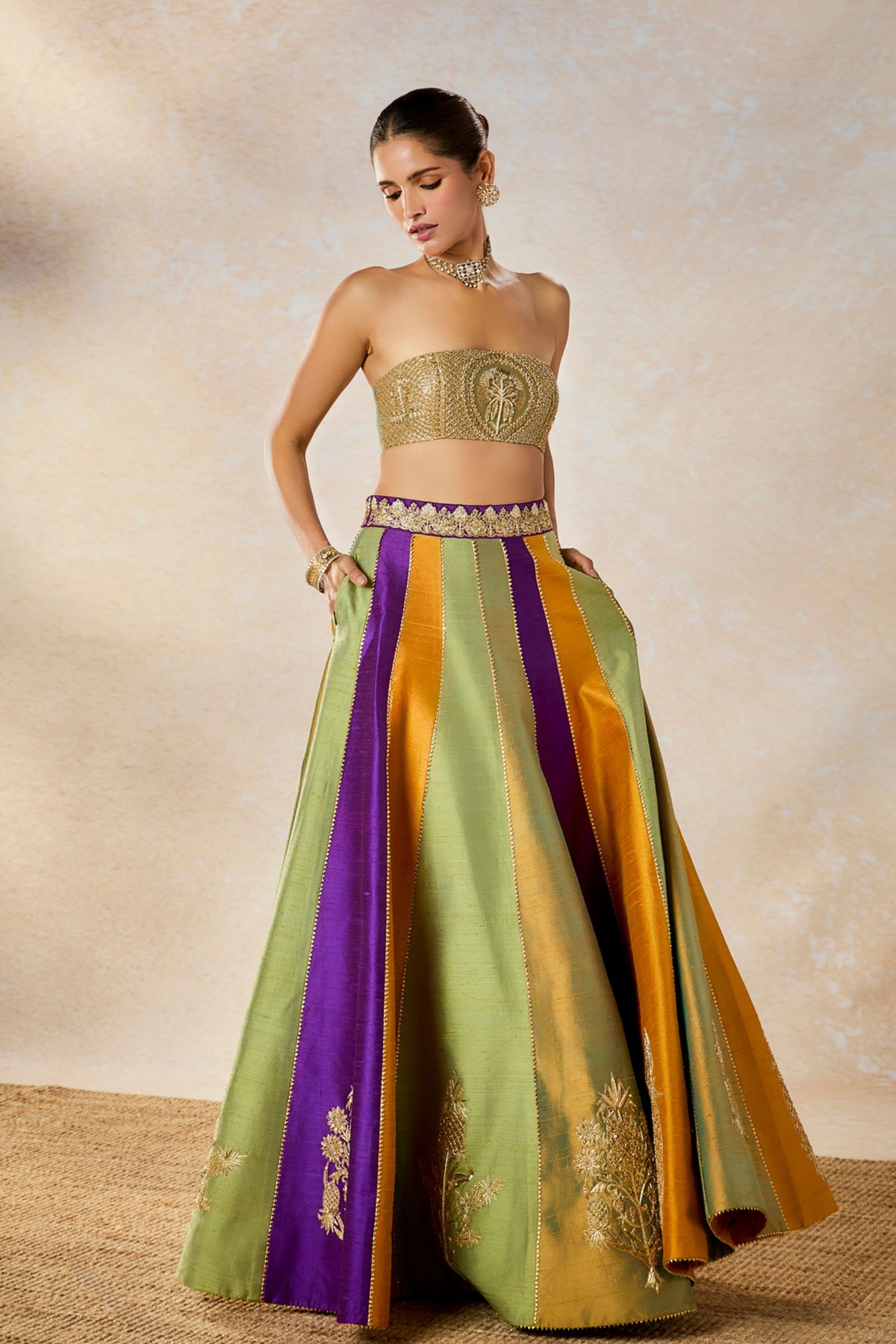 Kesar Varak Long Jacket Set