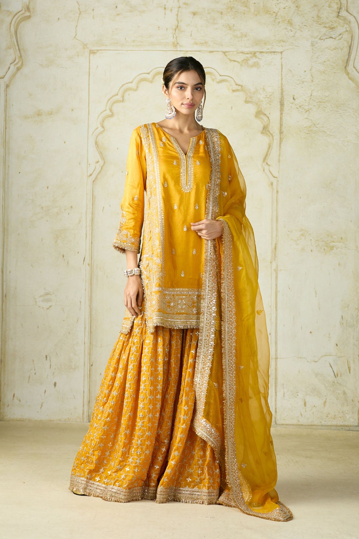 Yellow Mumtaz Sharara Set