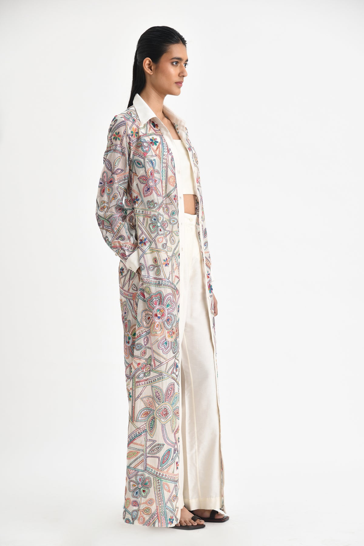 Otillie Embroidered Overlay
 Shirt Dress