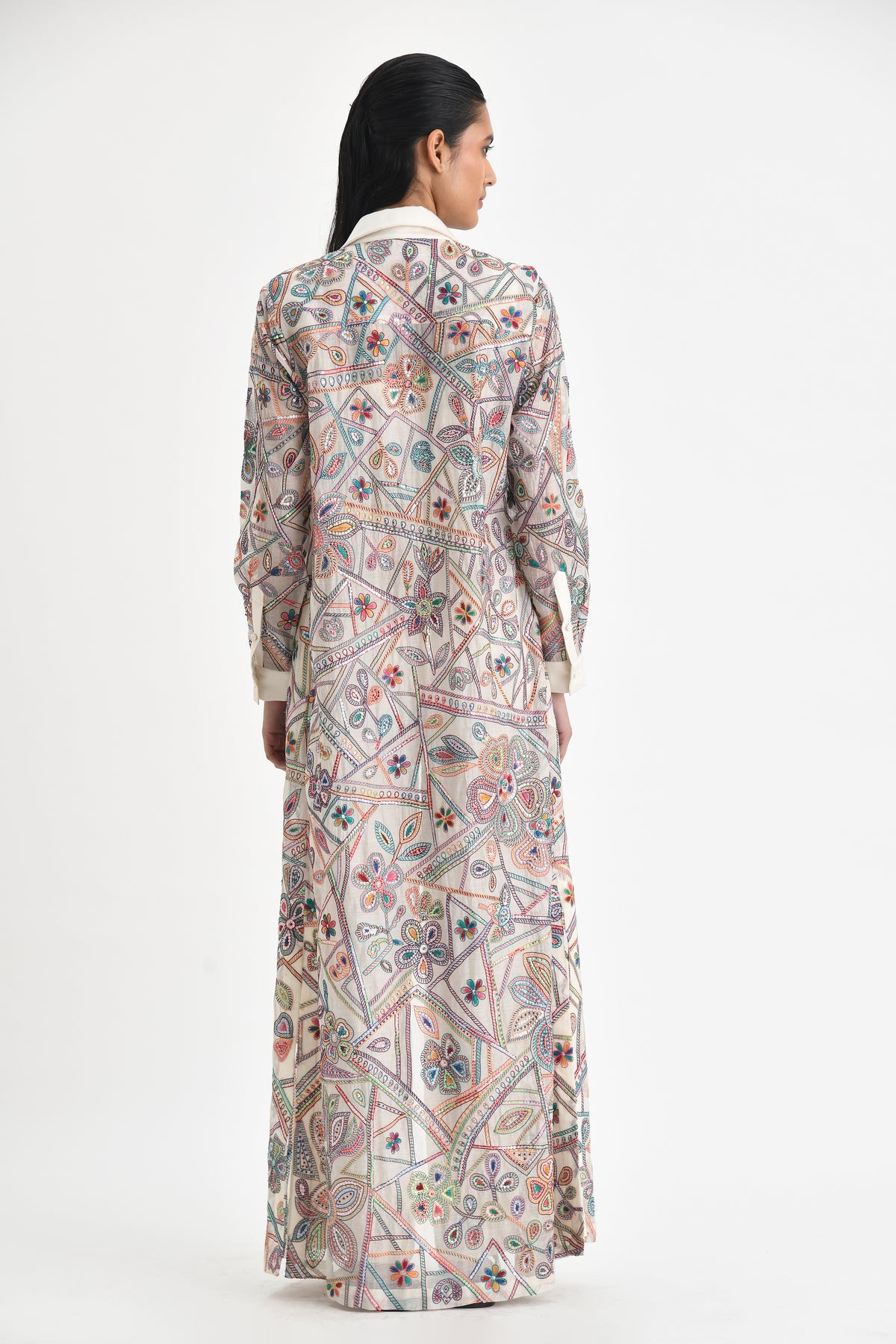 Otillie Embroidered Overlay
 Shirt Dress