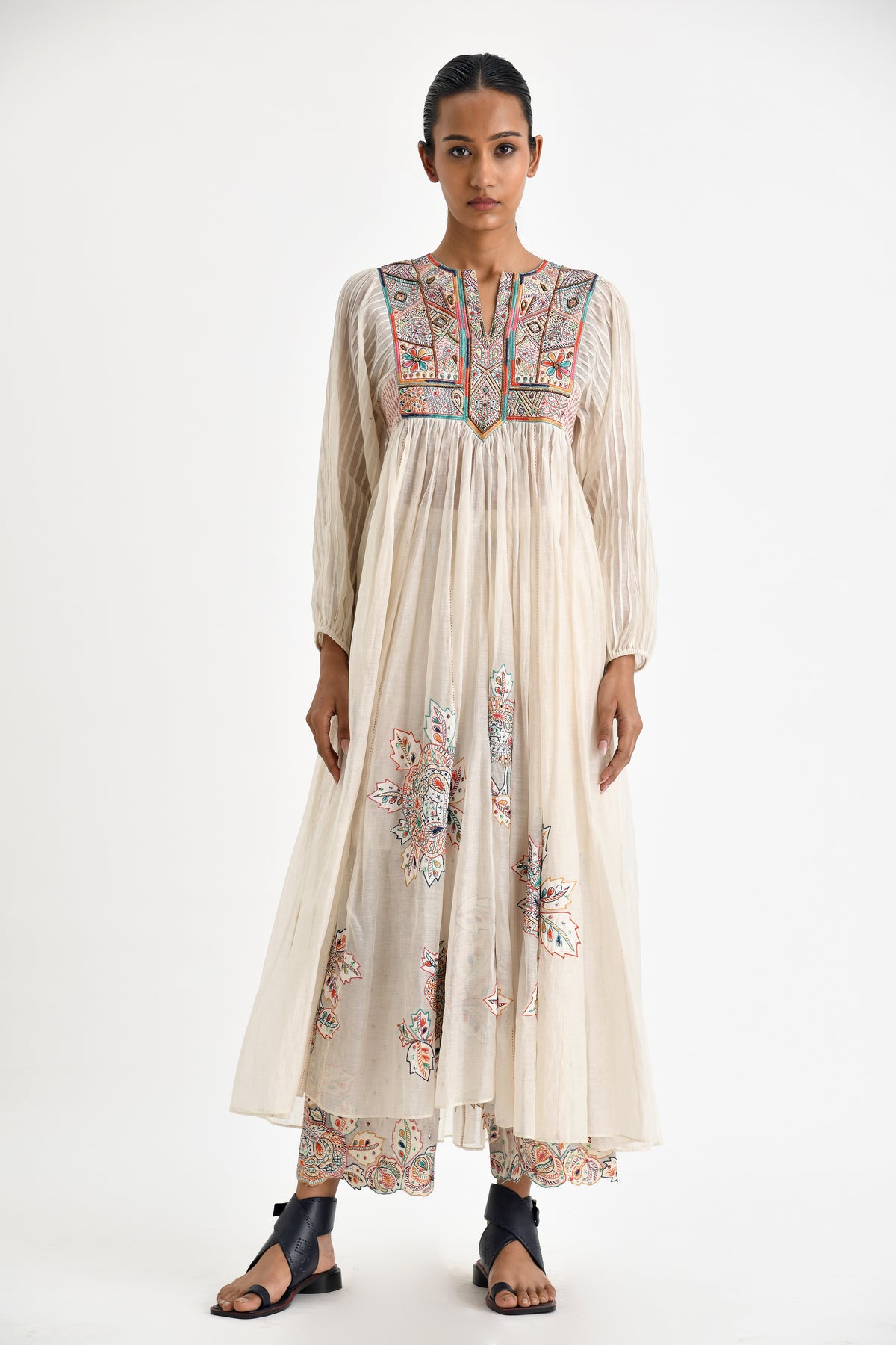 Dikella Embroidered Pleated Tunic