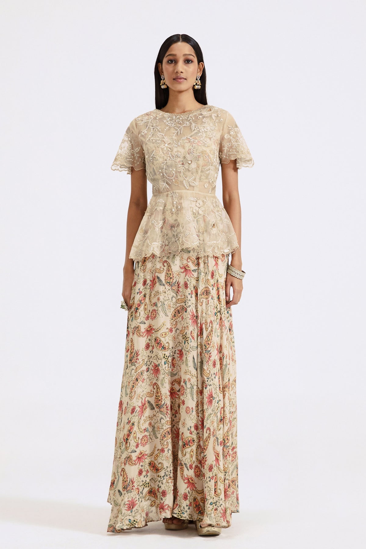 Grey Embroidered Co-ord Set