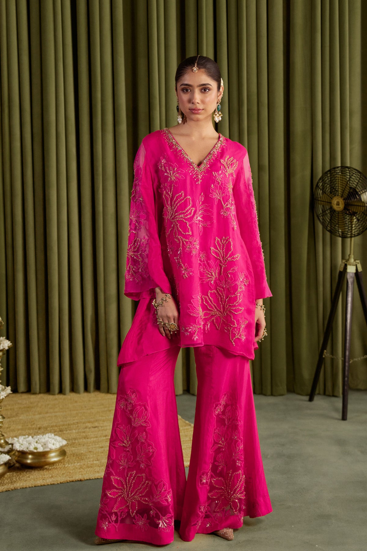 Hot Pink Sharara Set