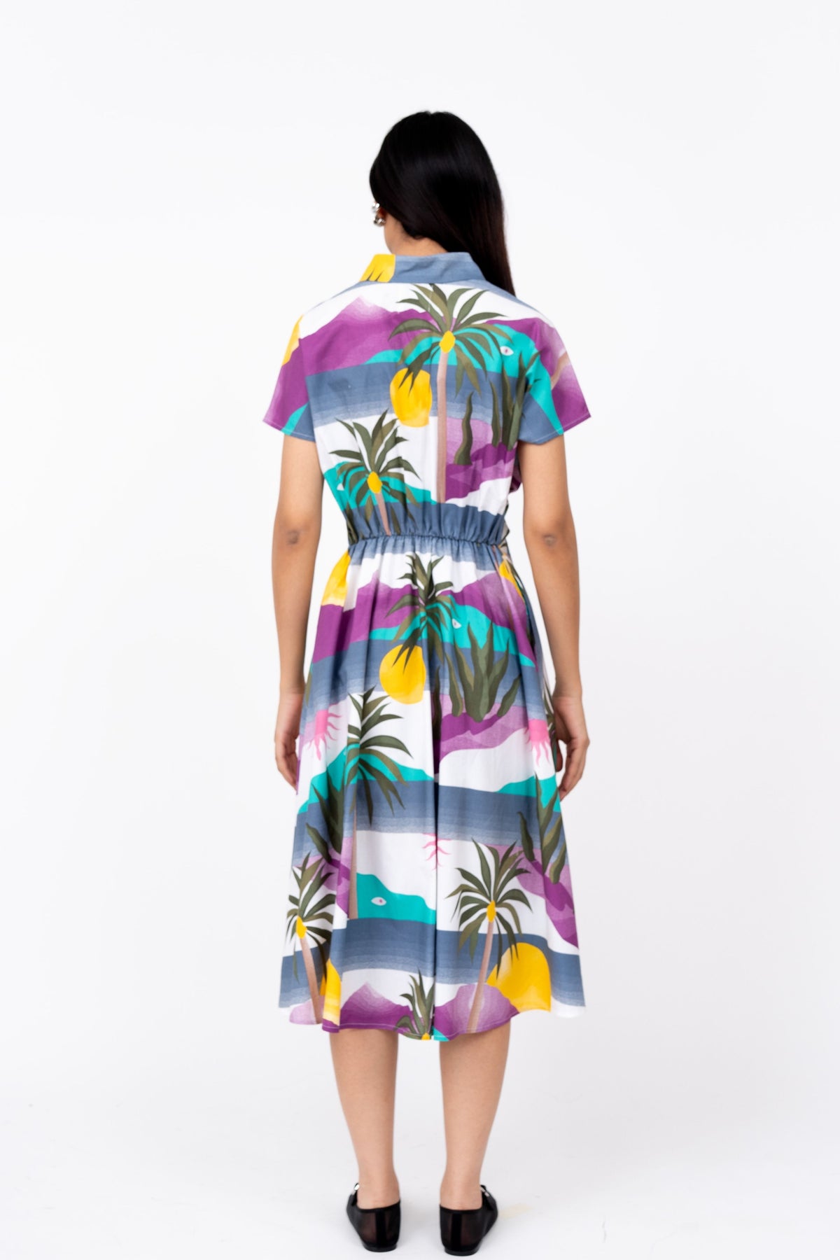 Island Print Wrap Dress