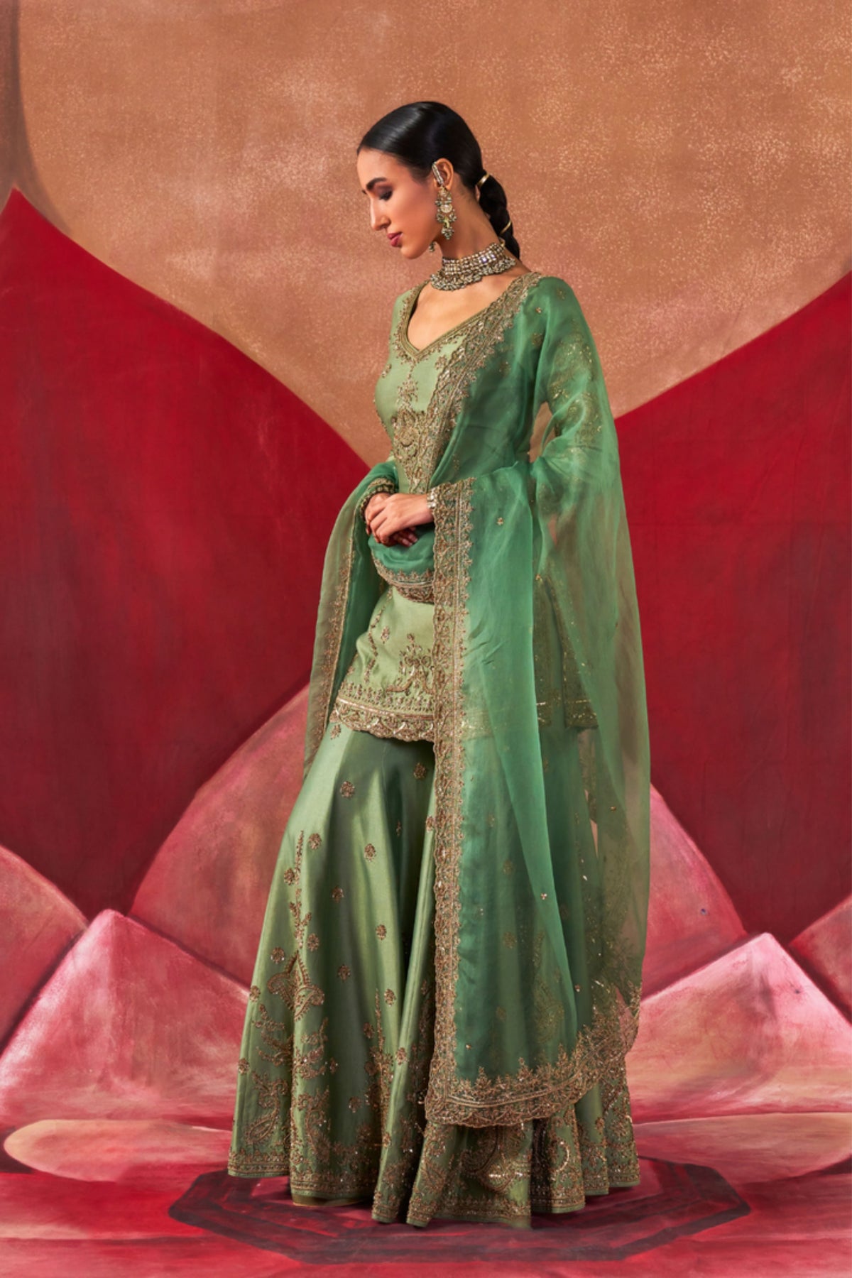 Chanderi Silk Sharara Set