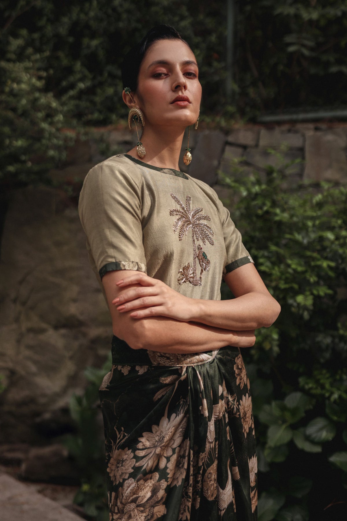 Jungle Mark Dhoti Skirt Set