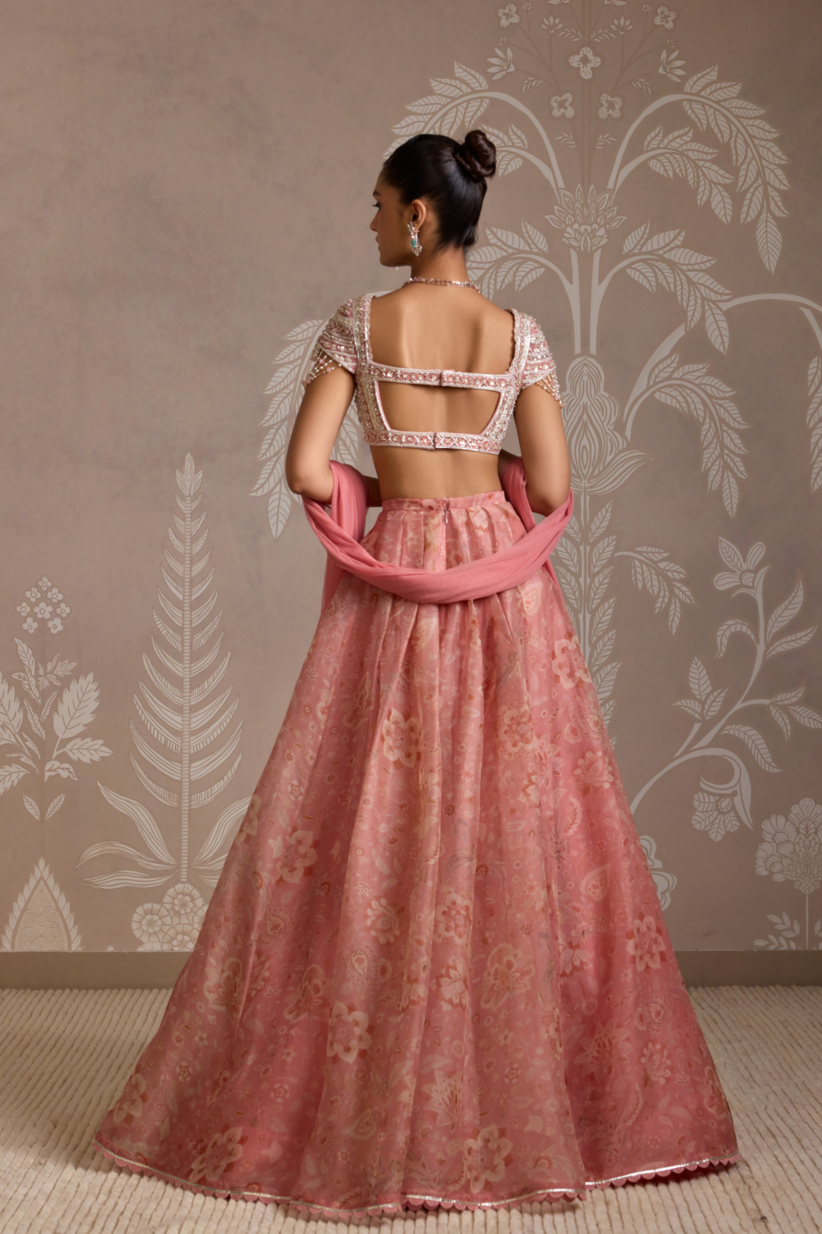 Coral Print Lehenga Set