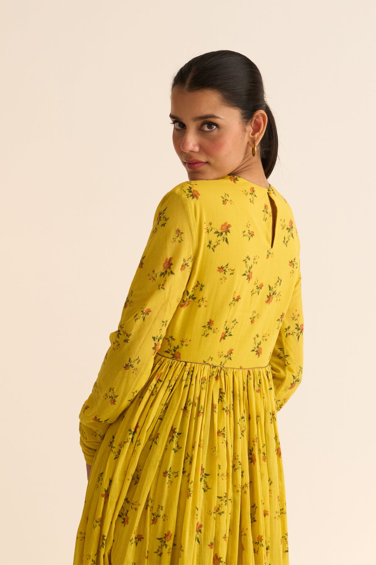 Chintz Yellow Ghoomar Anarkali