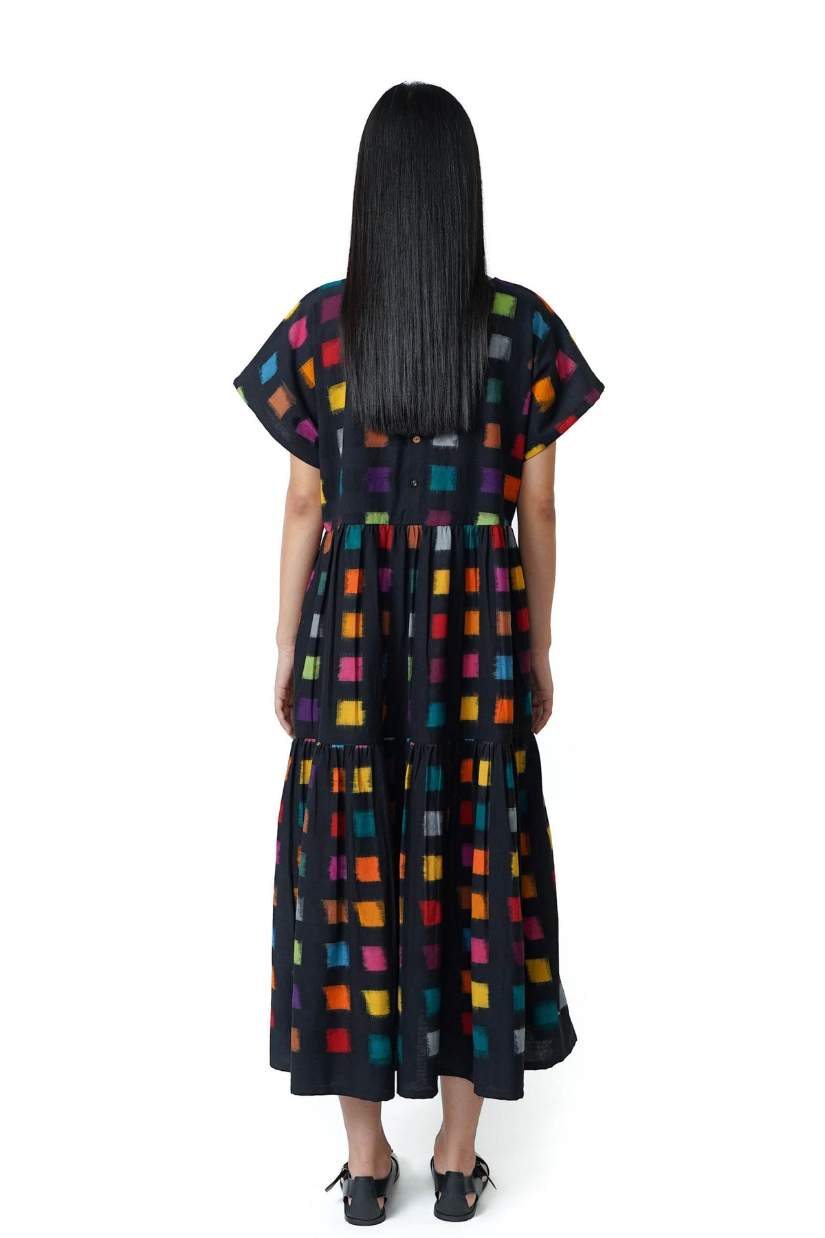 Ikat Black Tier Dress