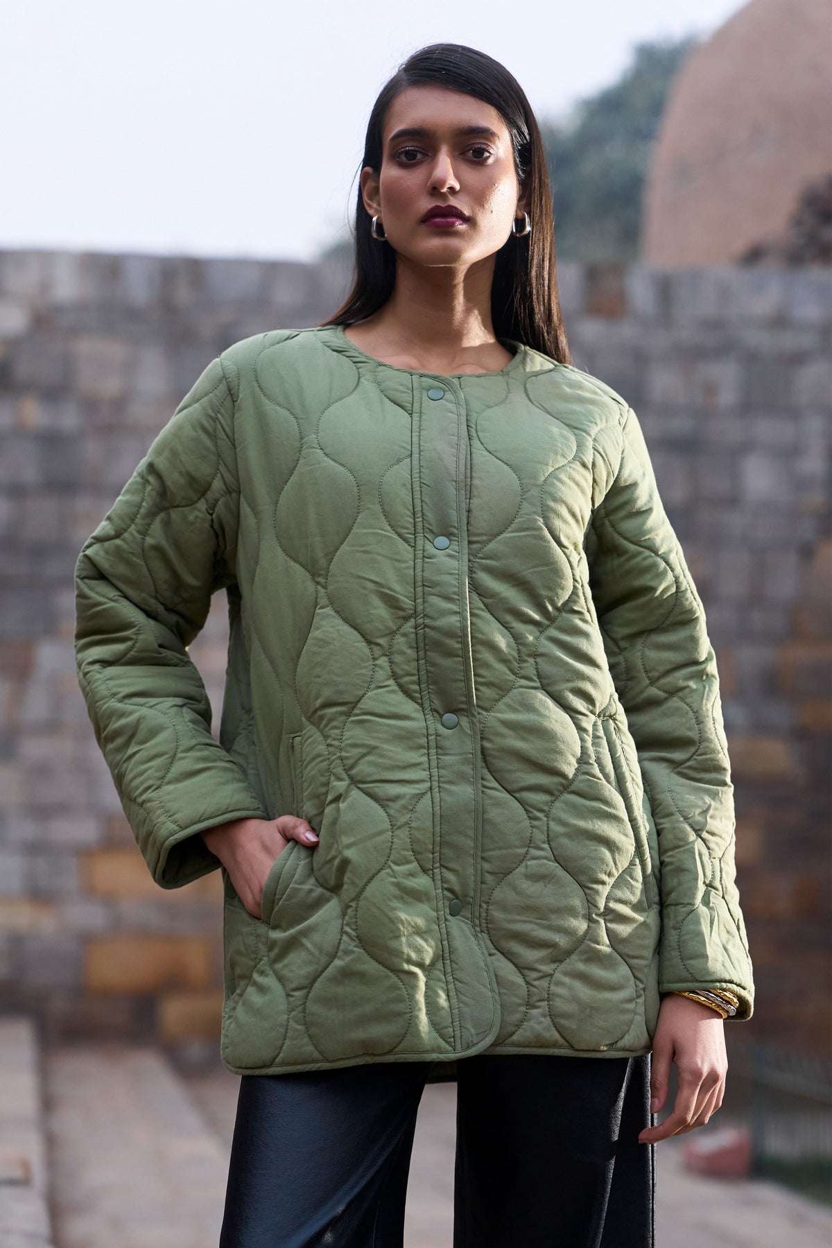 Green Quilted Jacket