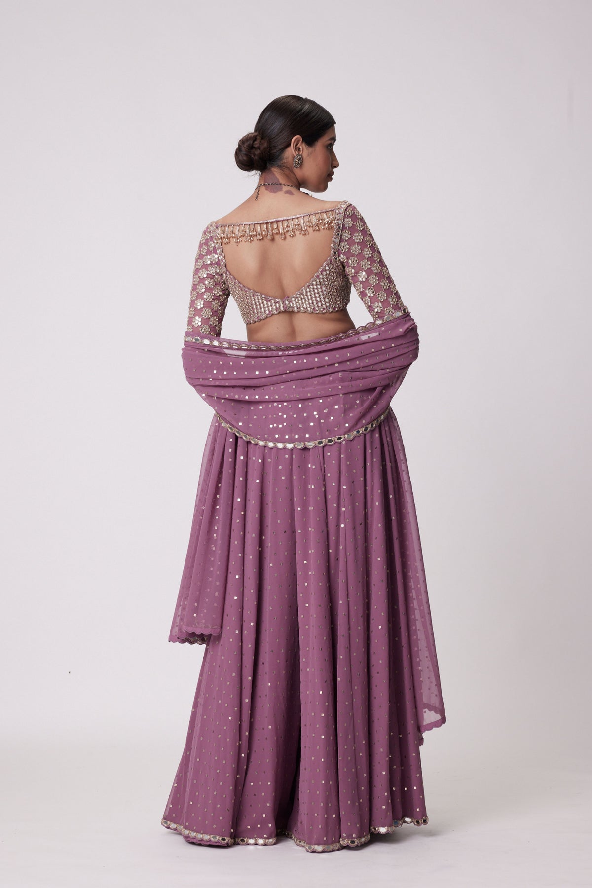 Mud Mauve Lehenga Pants Set