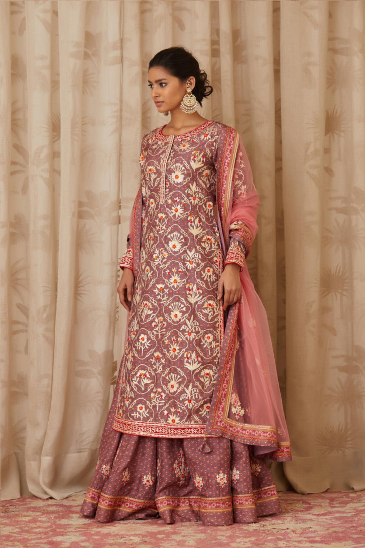 Lavender kurti lehenga set