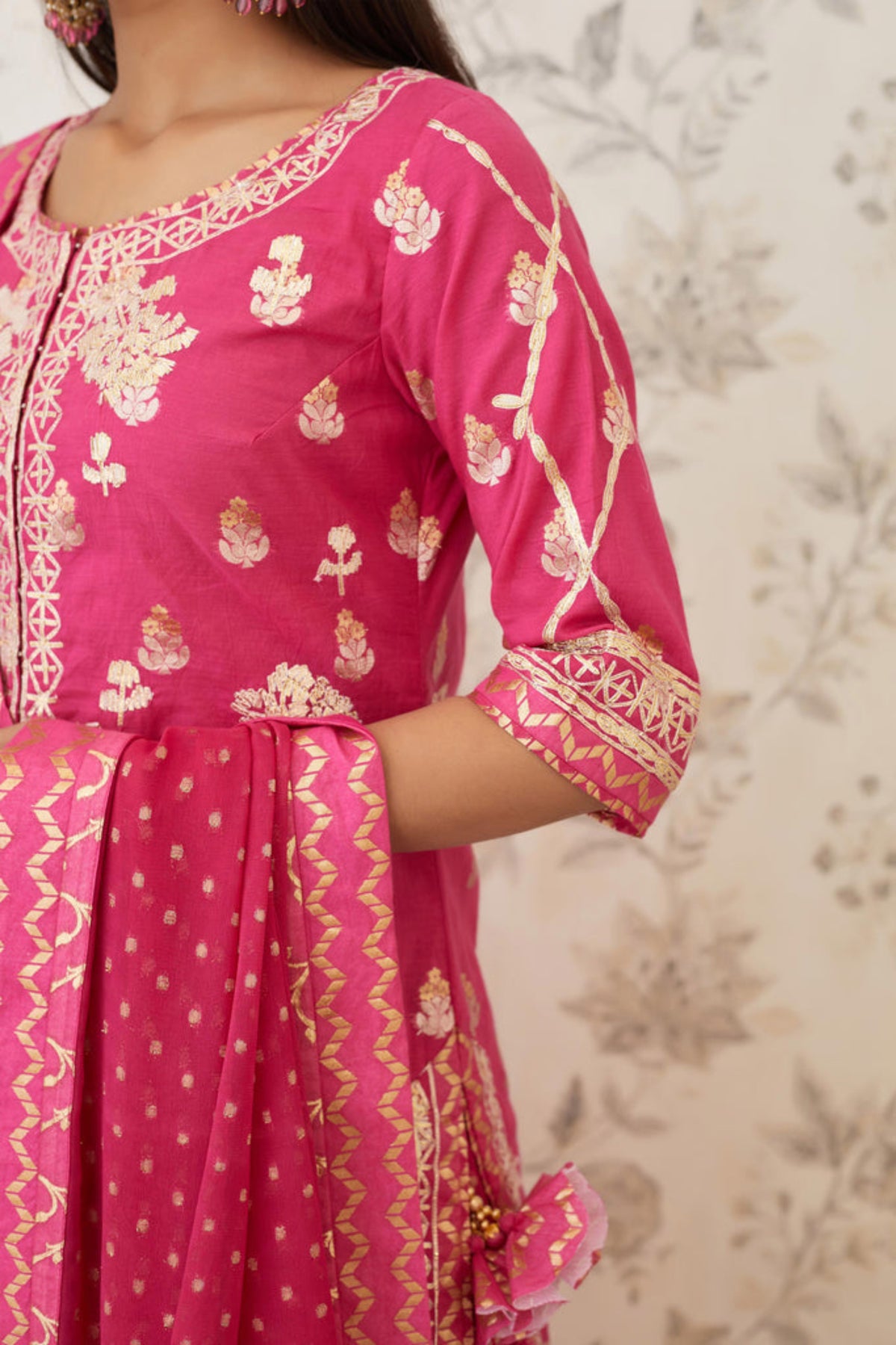 Magenta kurti lehenga set