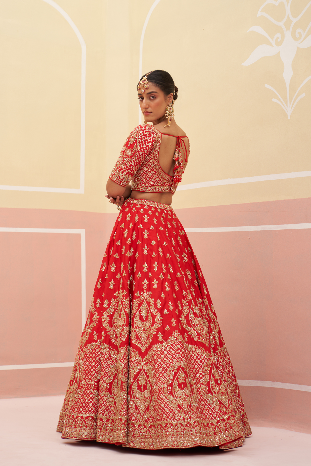 Red Silk Lehenga Set