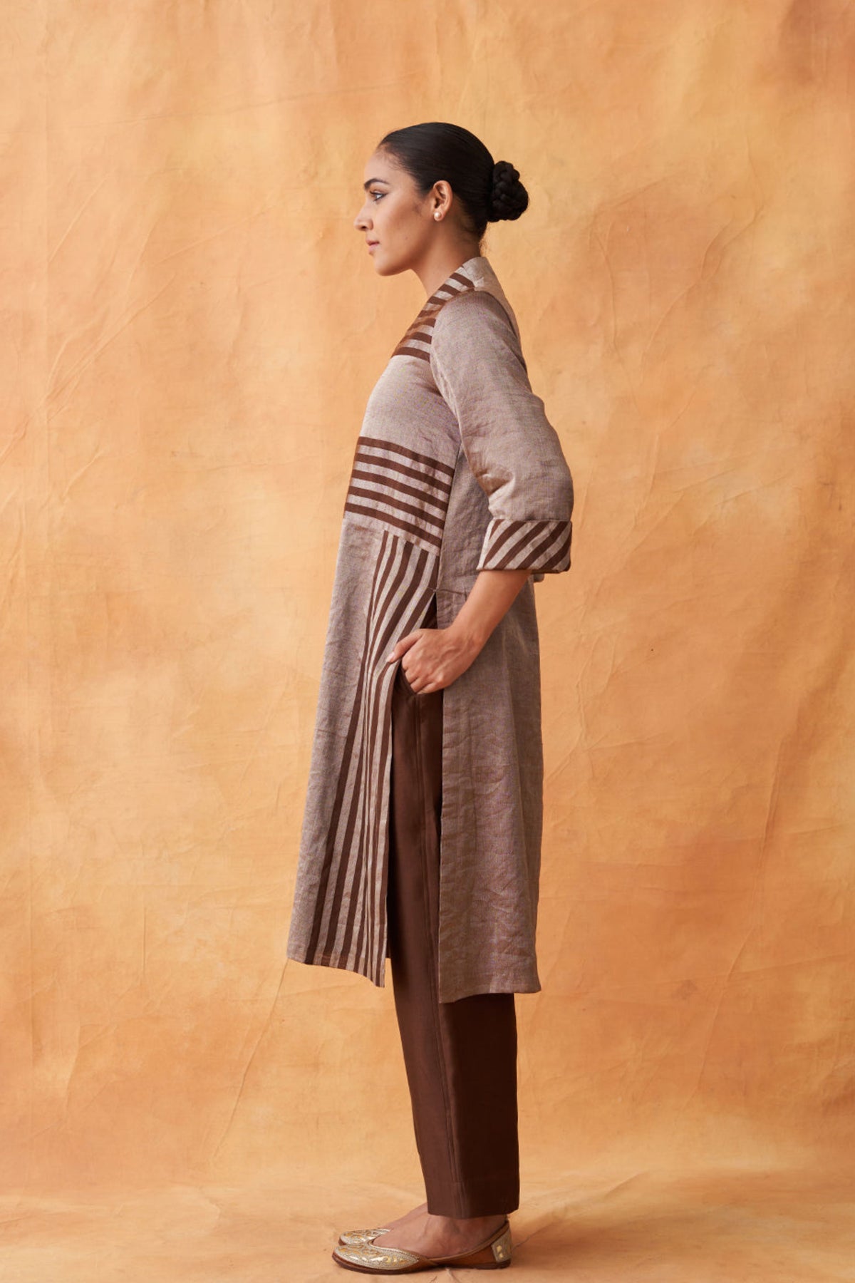 Silver Brown Kurta Set