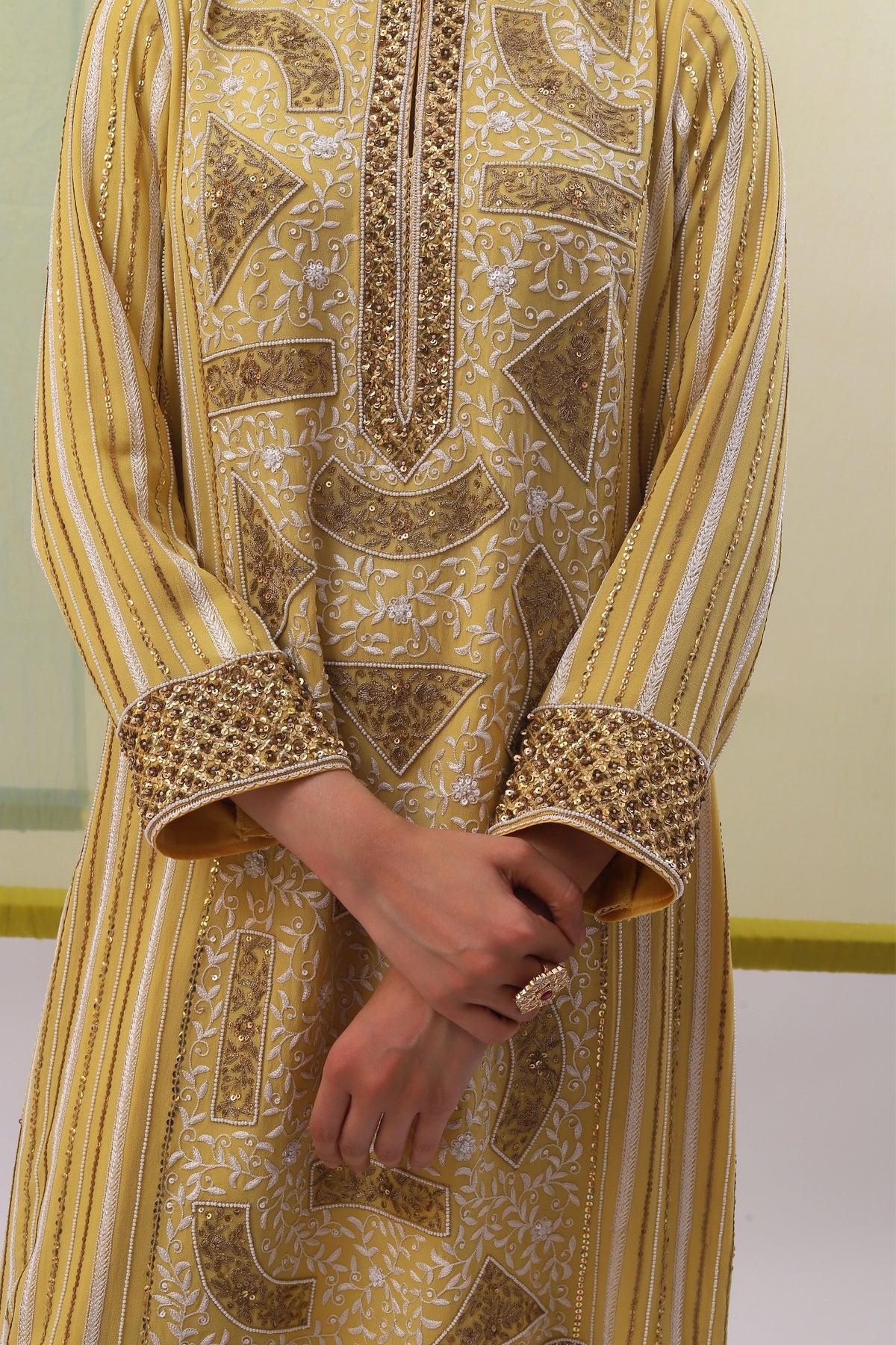 Yellow Nuha Long Kurta Set