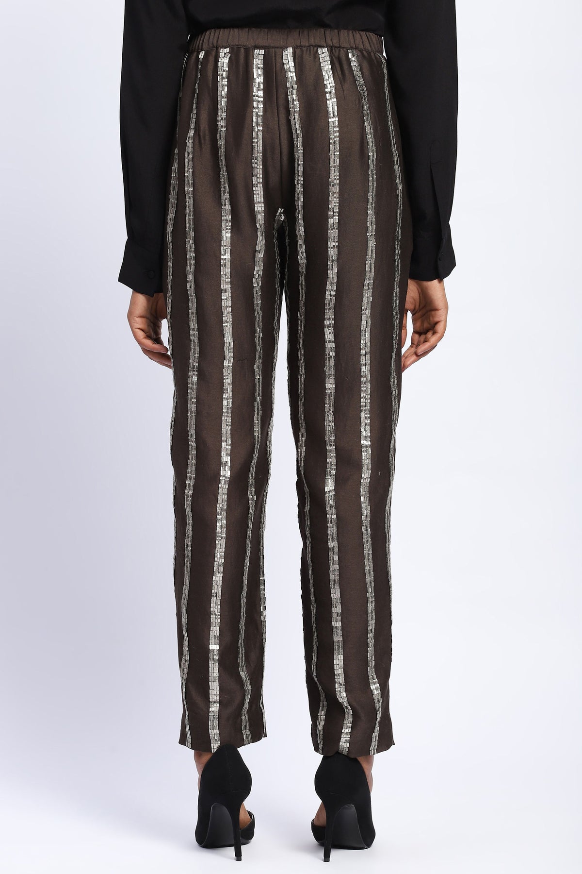 Sequin Windowpane Trouser