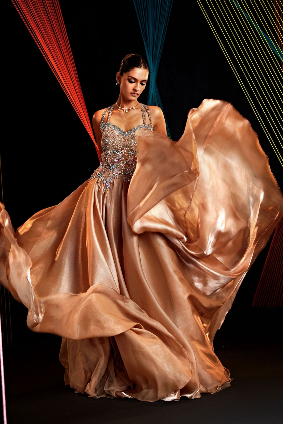 Champagne Shimmer Gold Gown