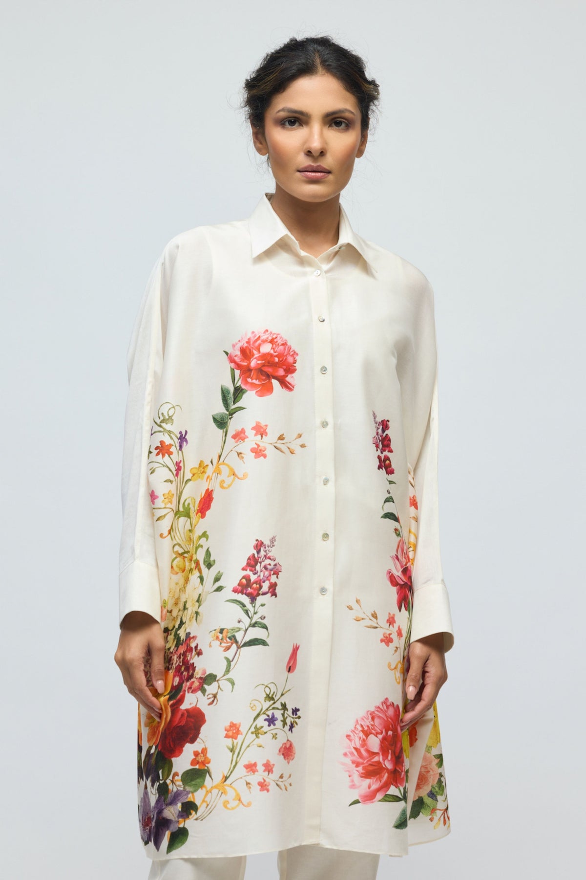 Printed Floral Chanderi Tunic