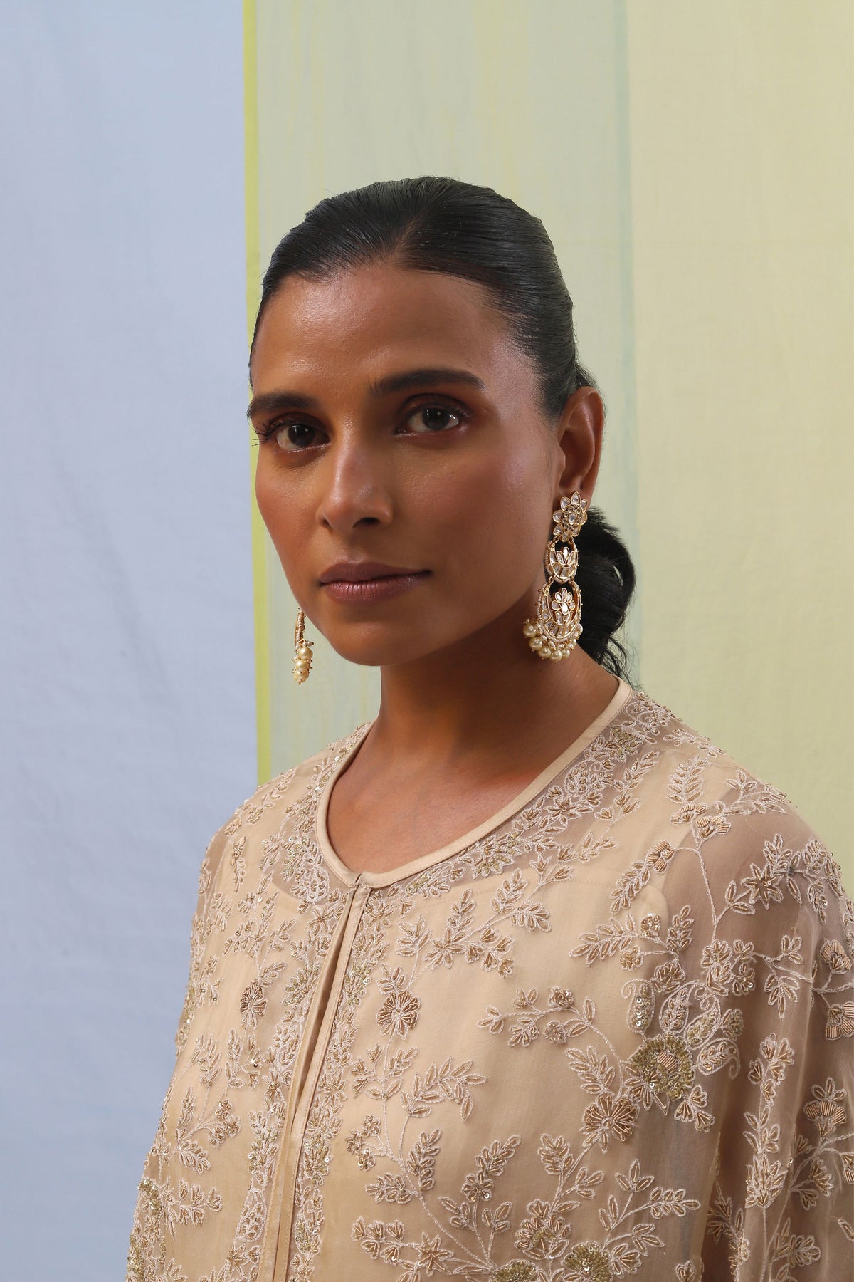 Beige Reeha Cape Set