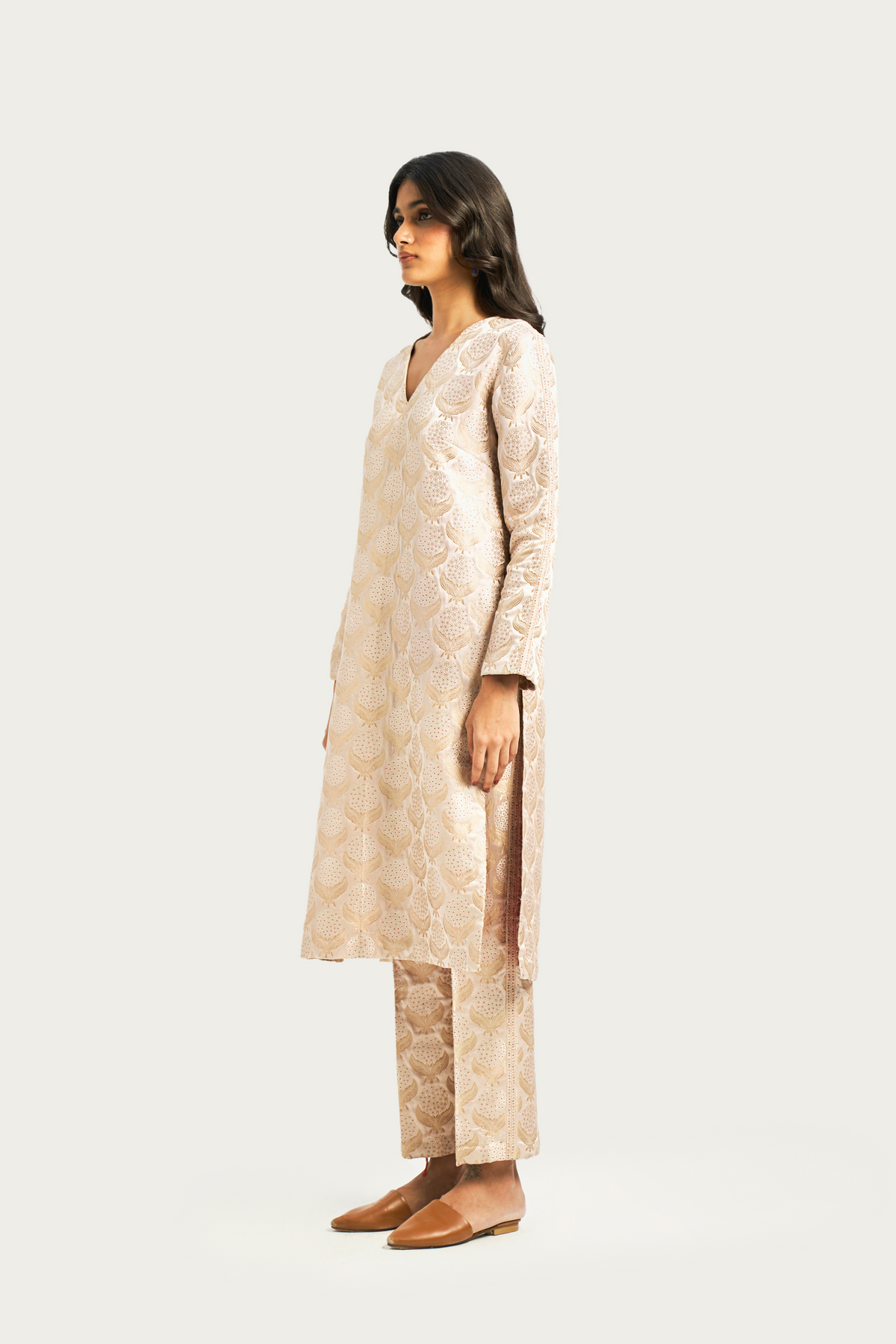 Pale earth  kurta pant set