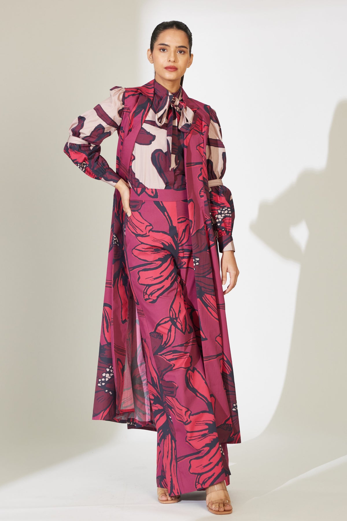 Red and Maroon Sleeveless Jacket