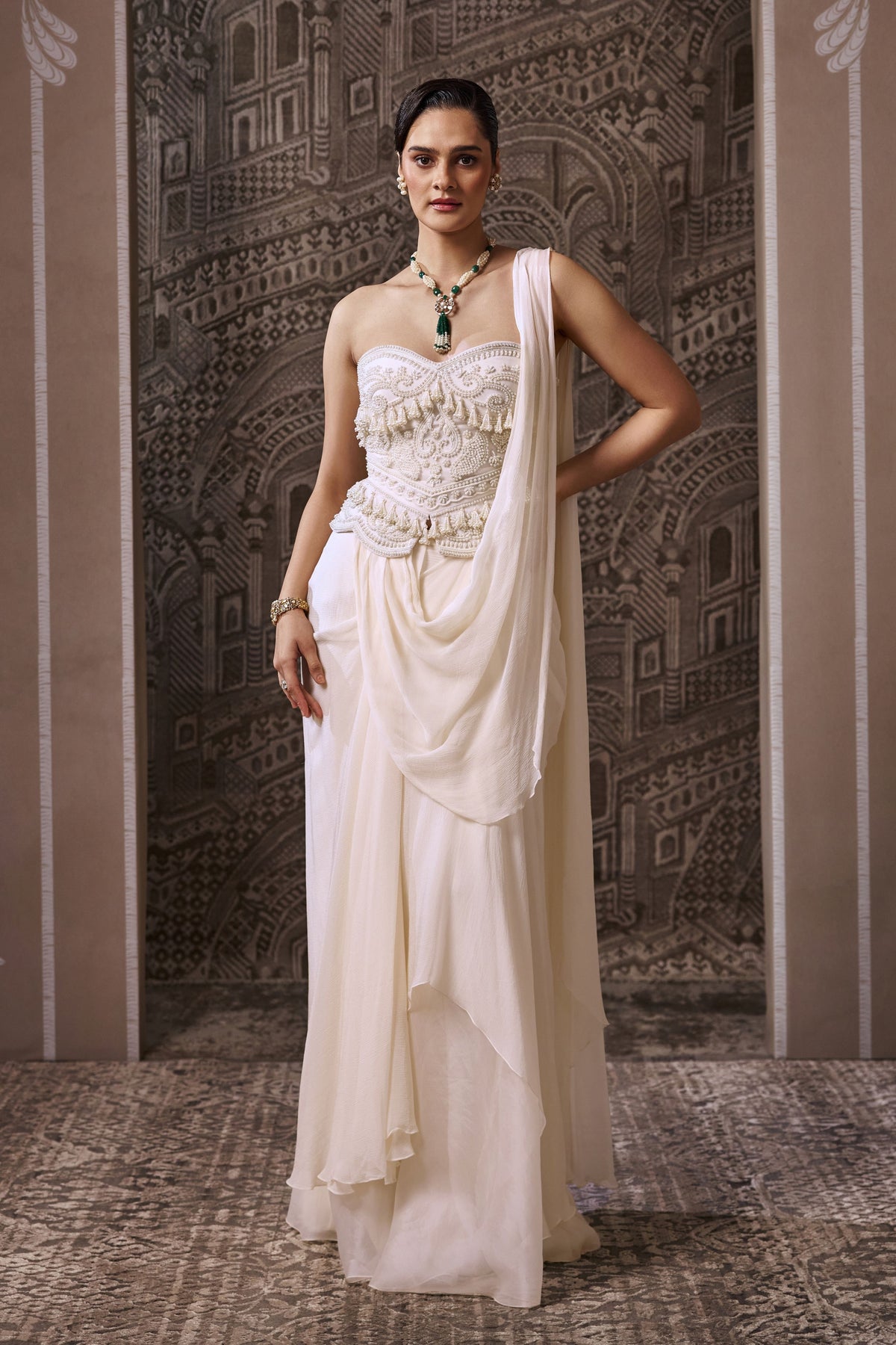 Vintage Drape Saree Set