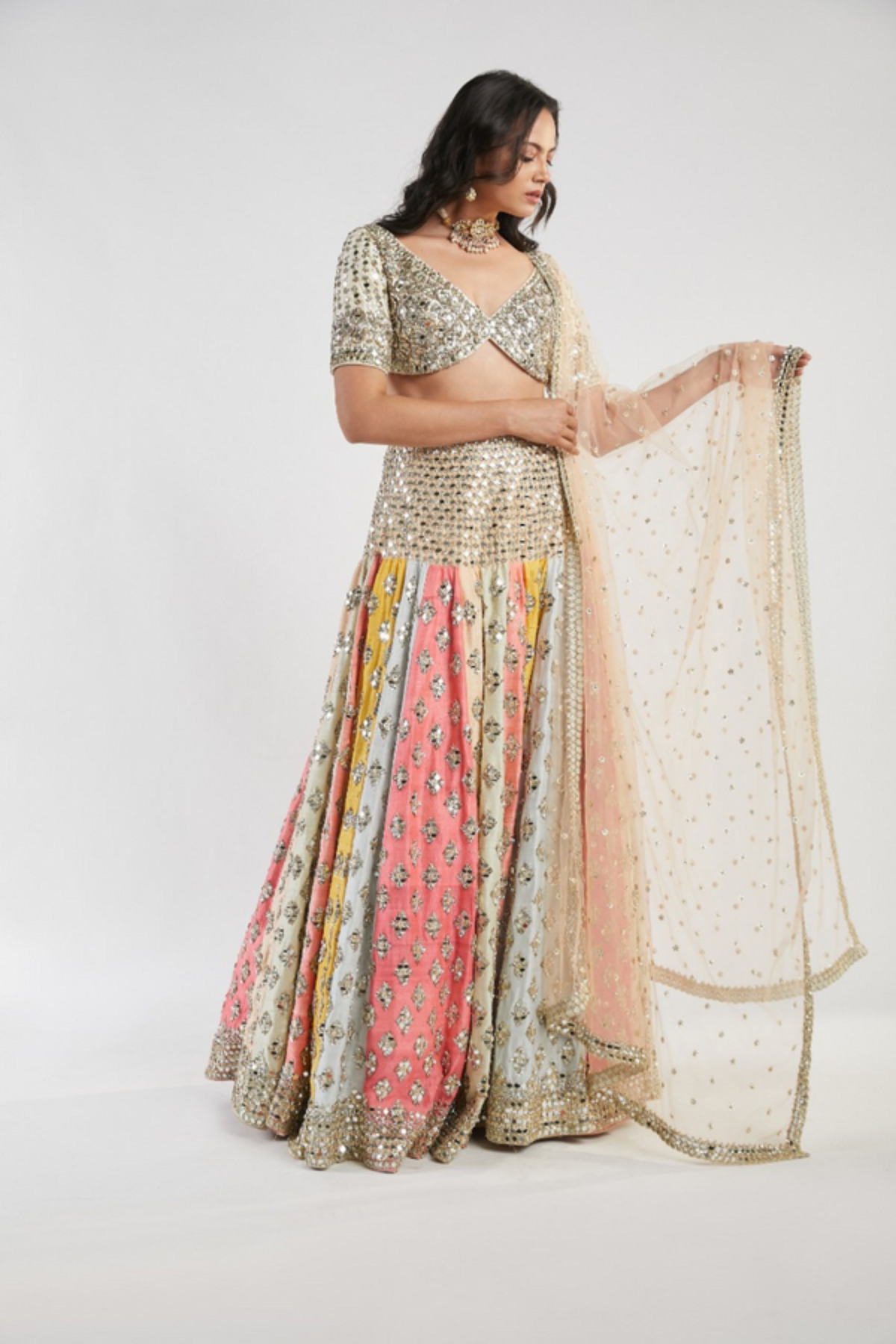 Multicolored lehenga set