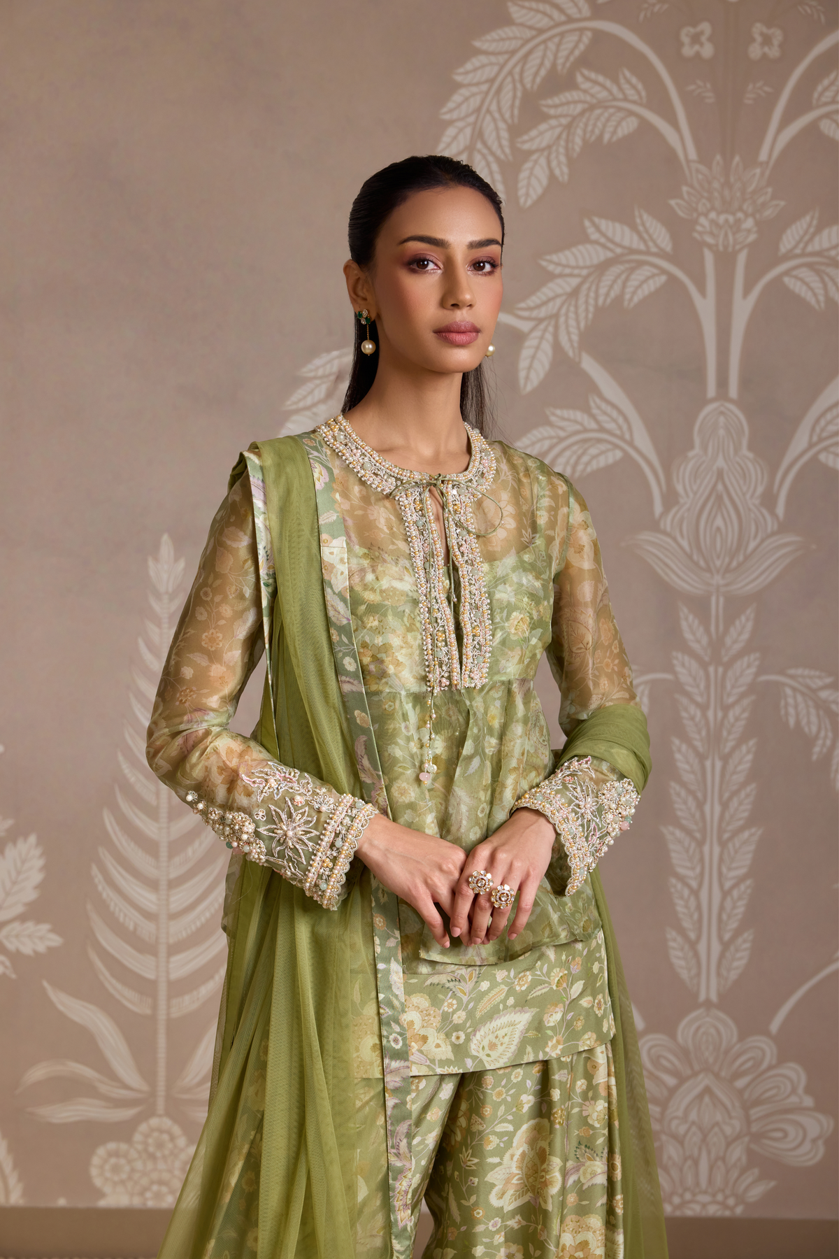 Mint Print Jacket Set