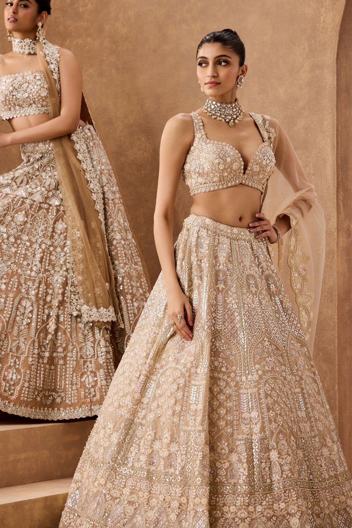 Mtb Gold Stone Lehenga Set