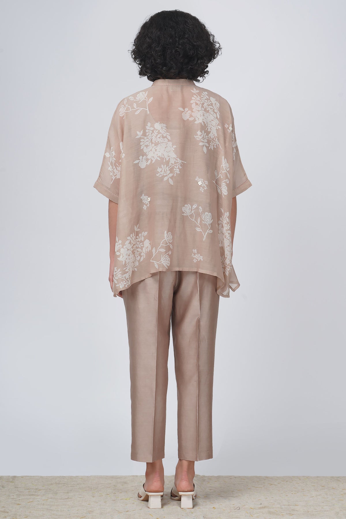 Beige Yuri Print Co-Ord Set