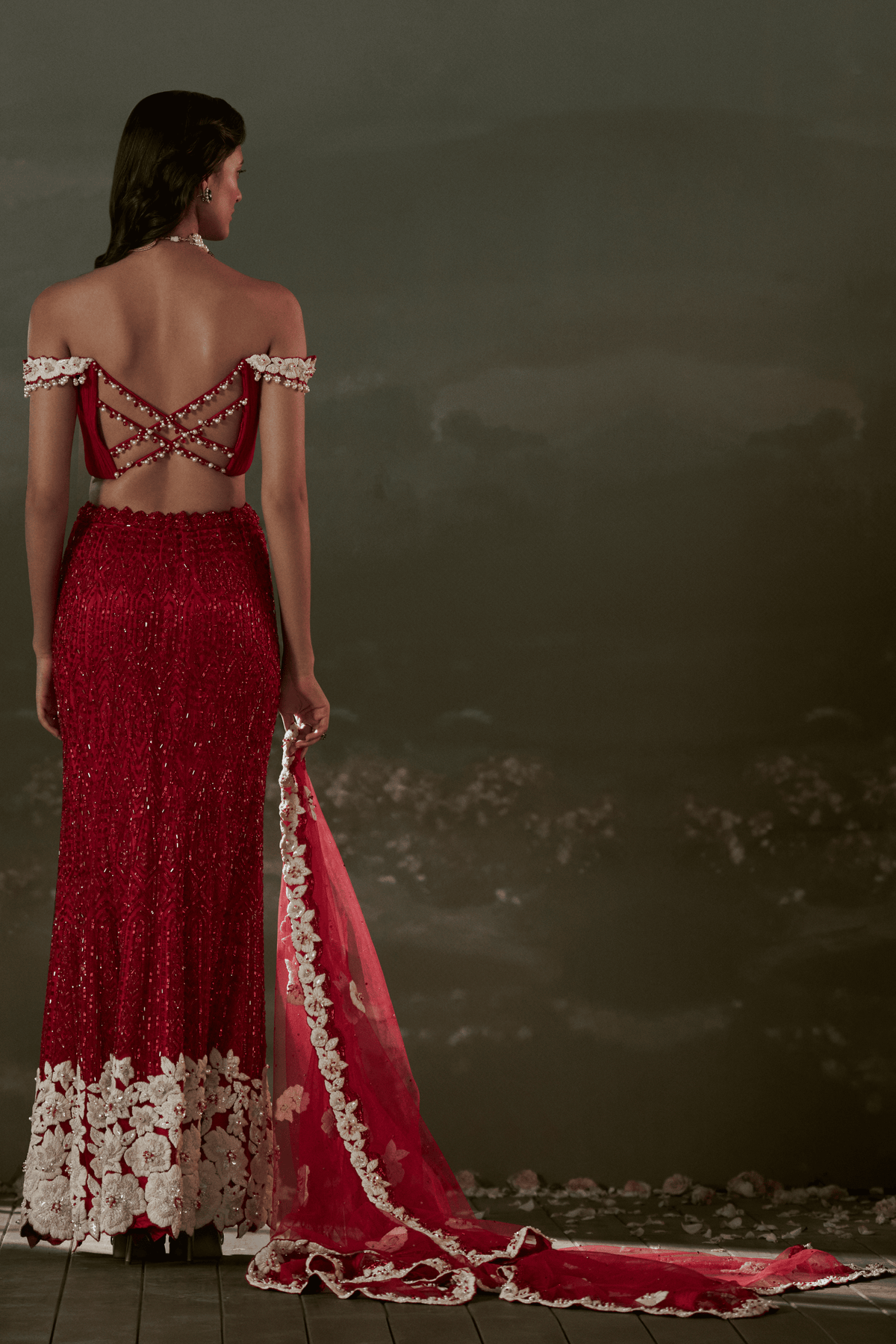 Red Skirt Set
