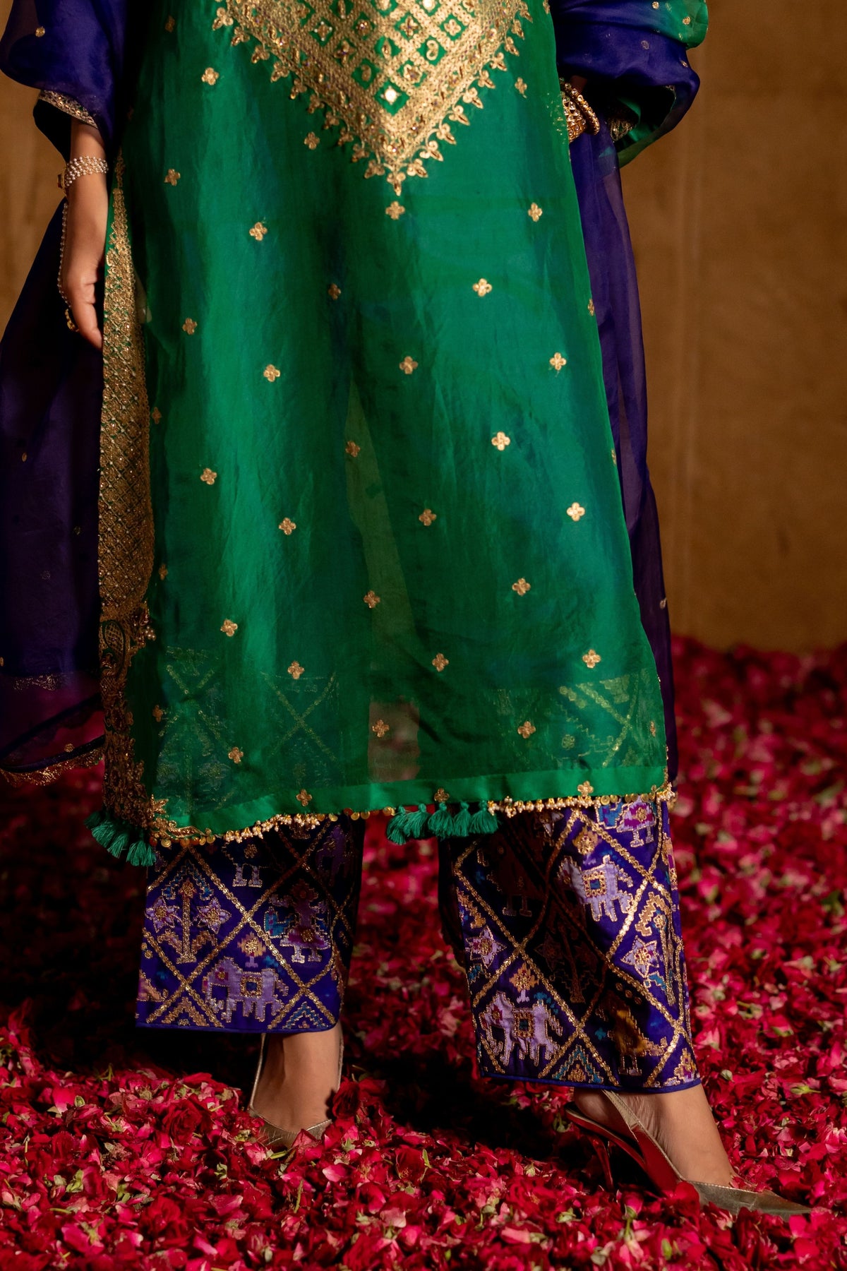 Emerald Organza Patola Set