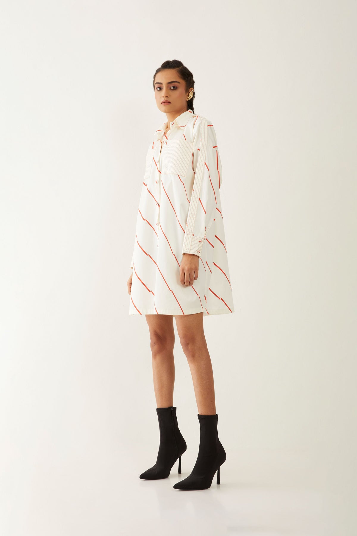 Ruby Dress With Bias Print