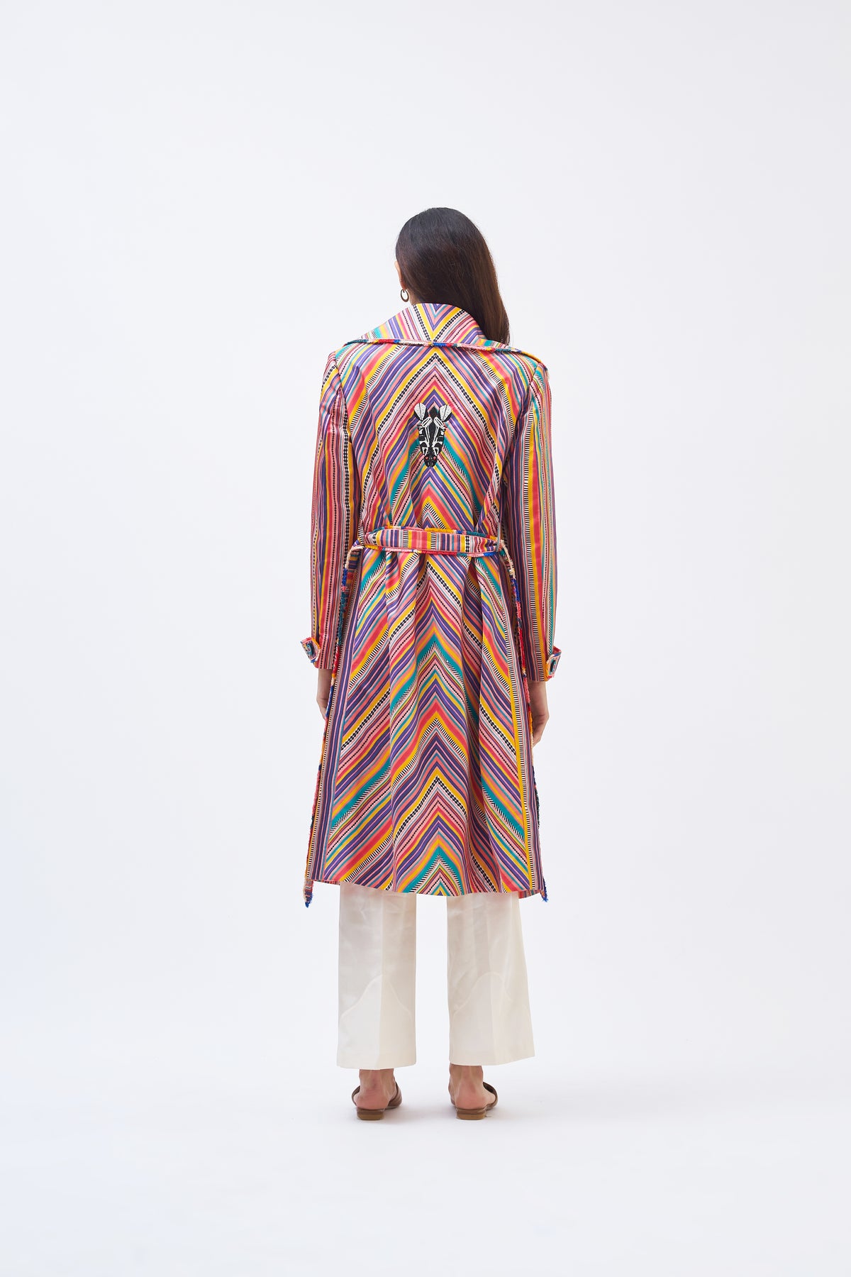 Charley Stripe Technicolour Trench Jacket