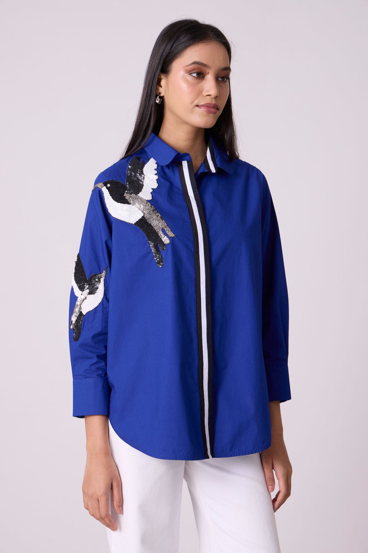 Ashton Applique Cosmic Blue Shirt