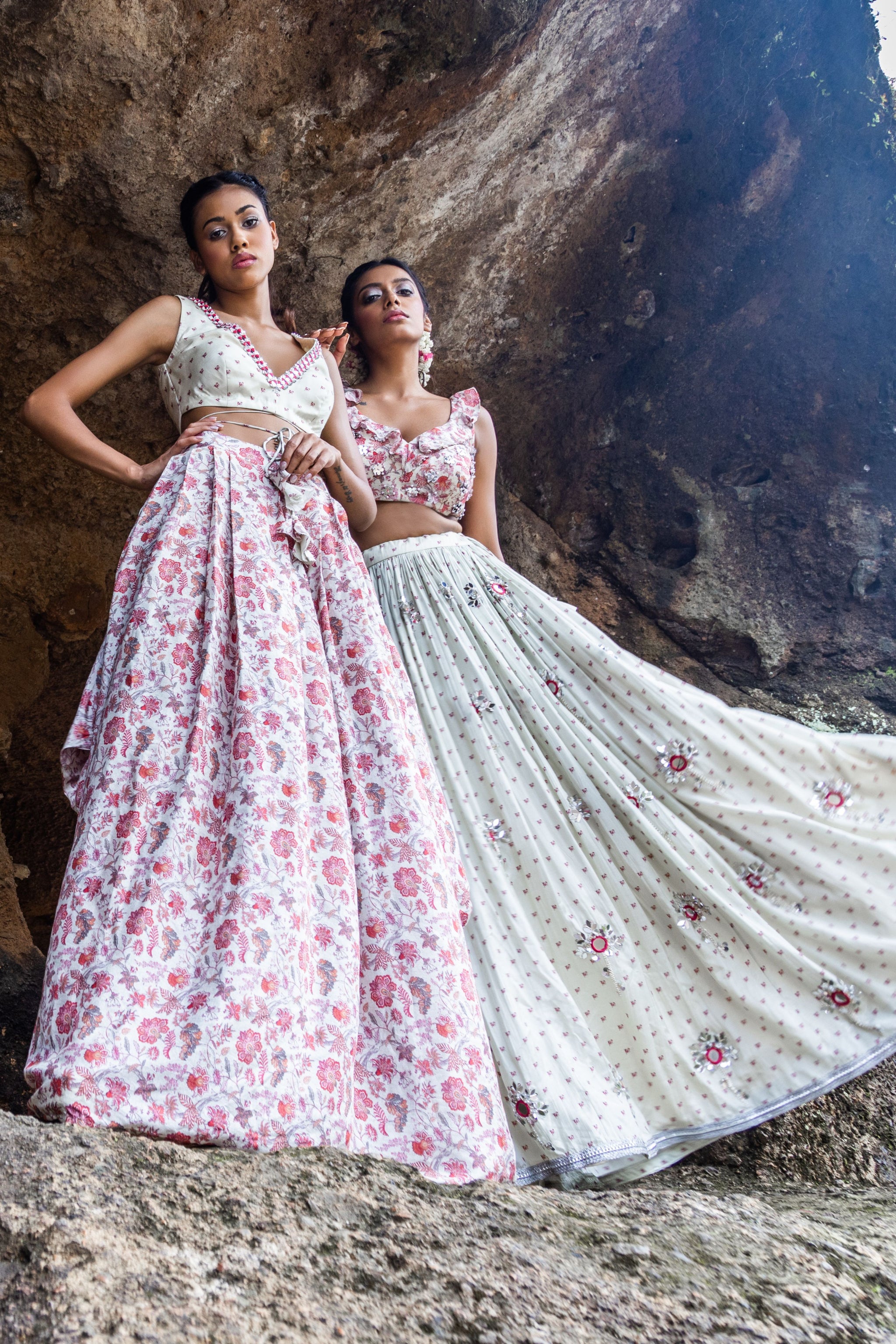 Off white lehengas top