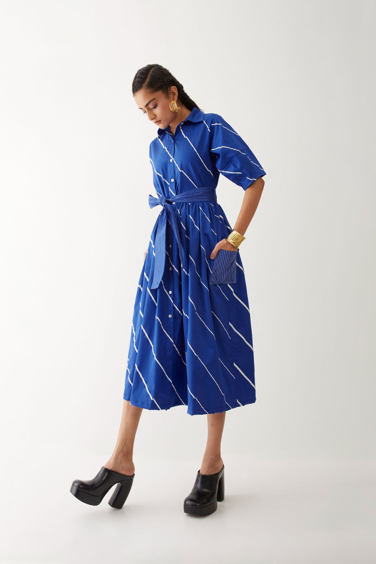 Olivia Dress In Bias Print