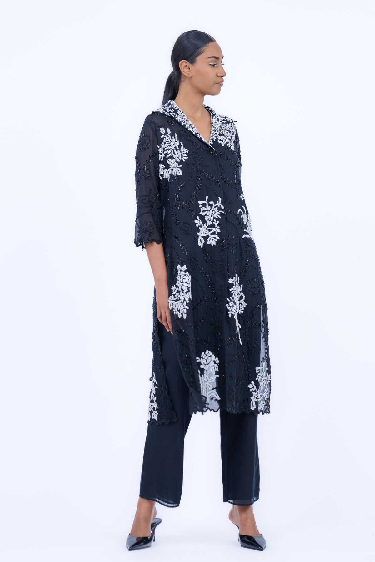 Black Handloom Cotton Shirt