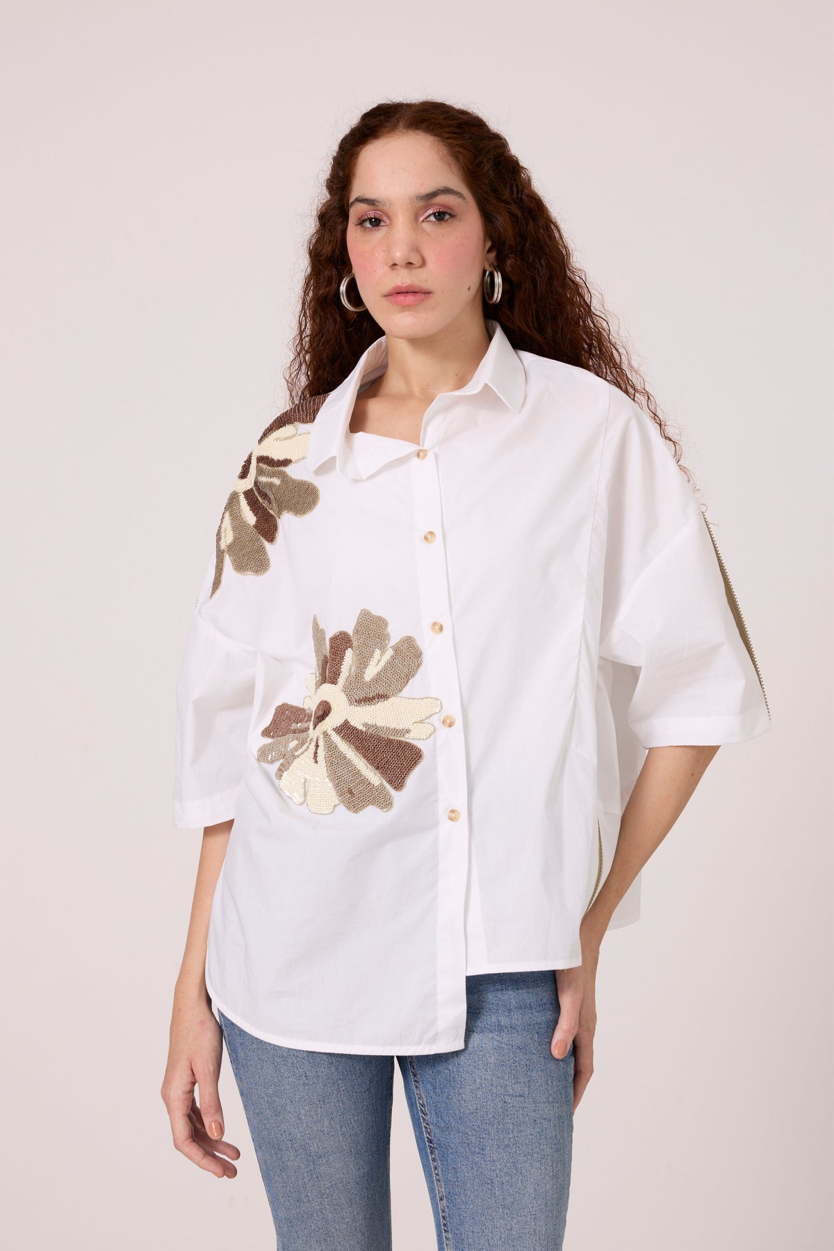Leo Applique Bright White Shirt