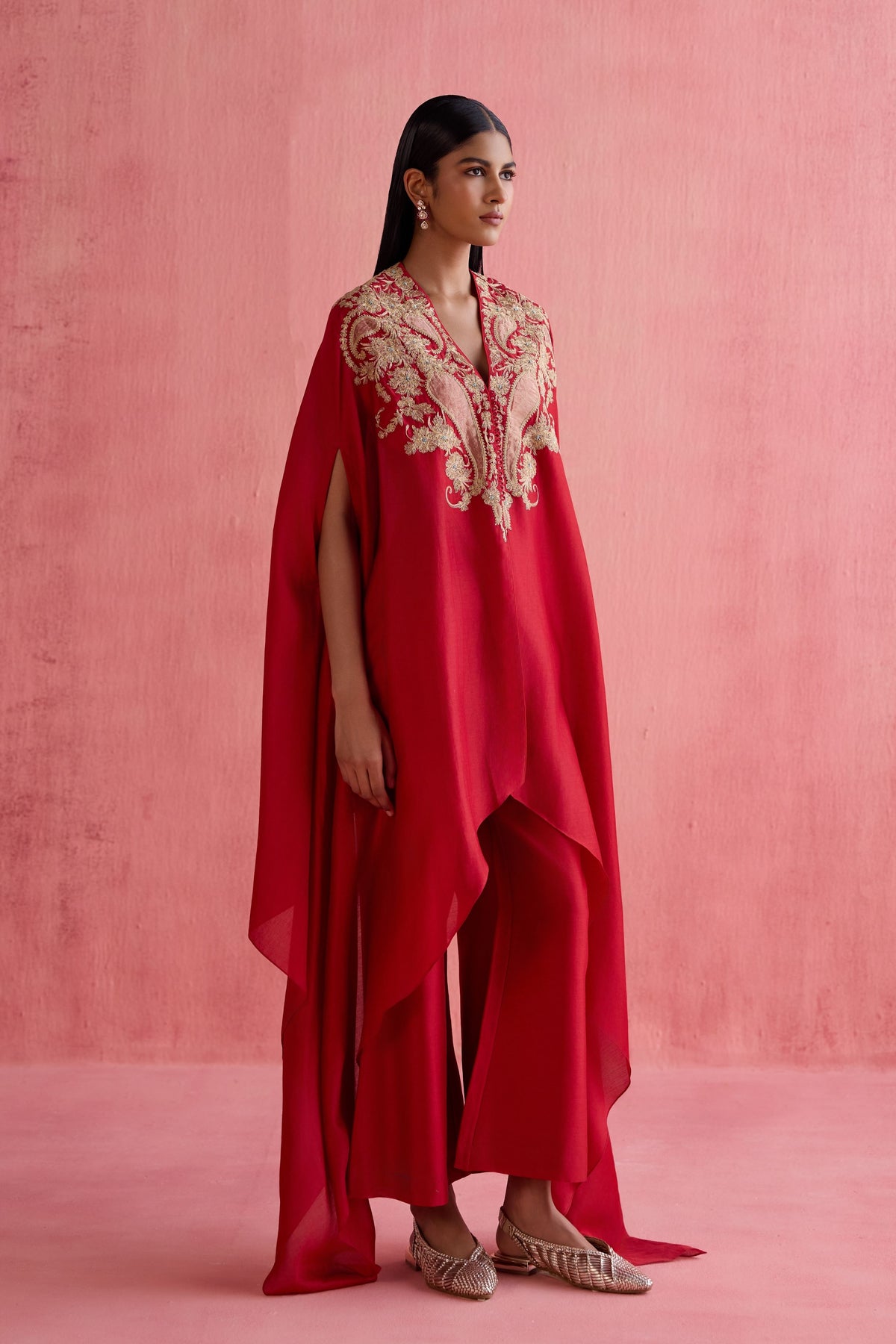 Meher Red Kaftan Set