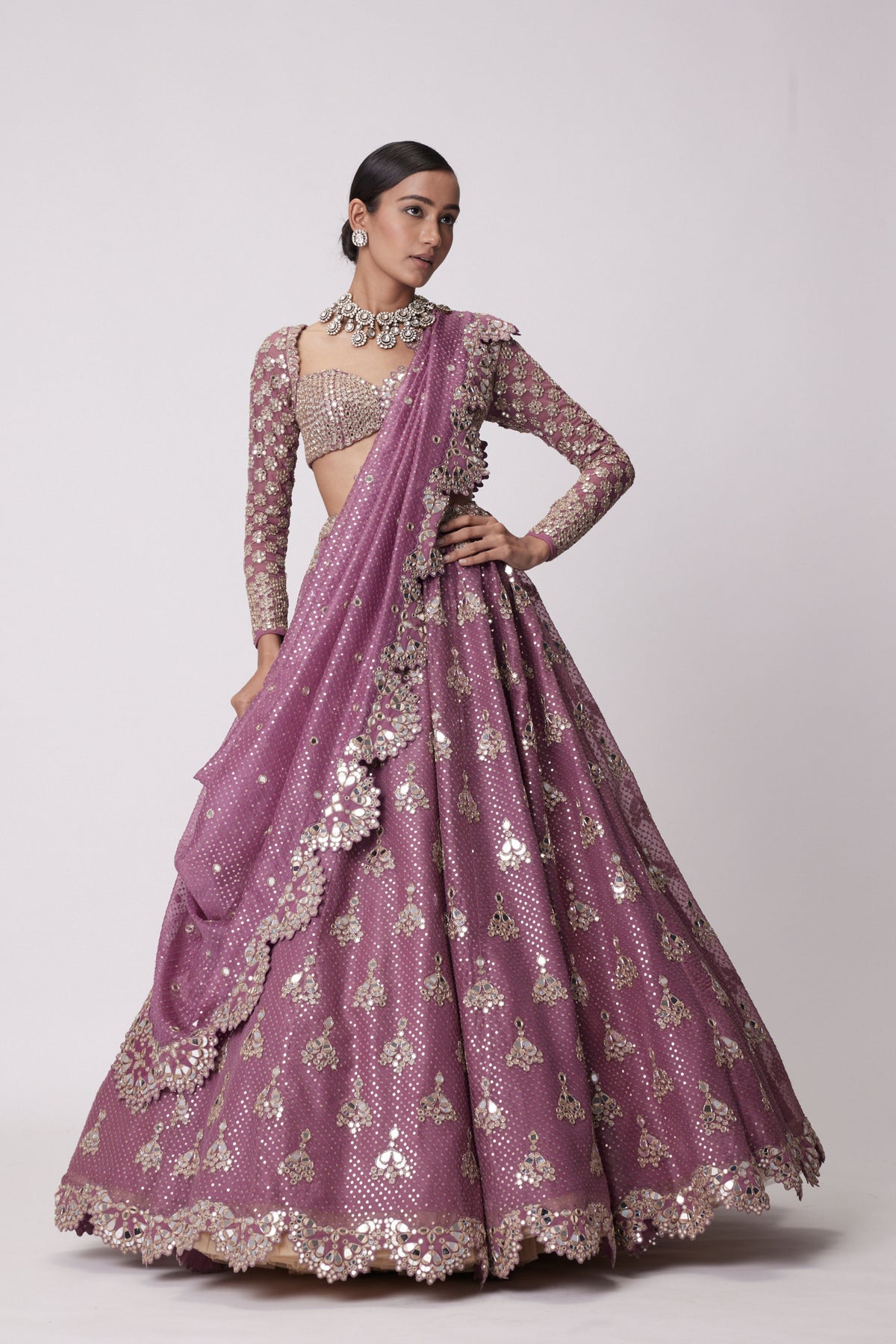 Mud Mauve Lehenga Set
