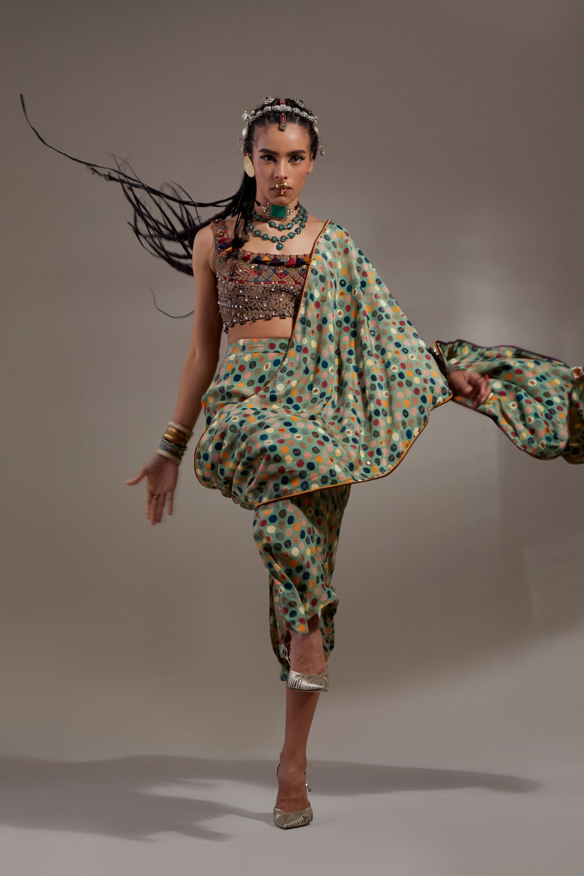 Soma Draped Saree Set