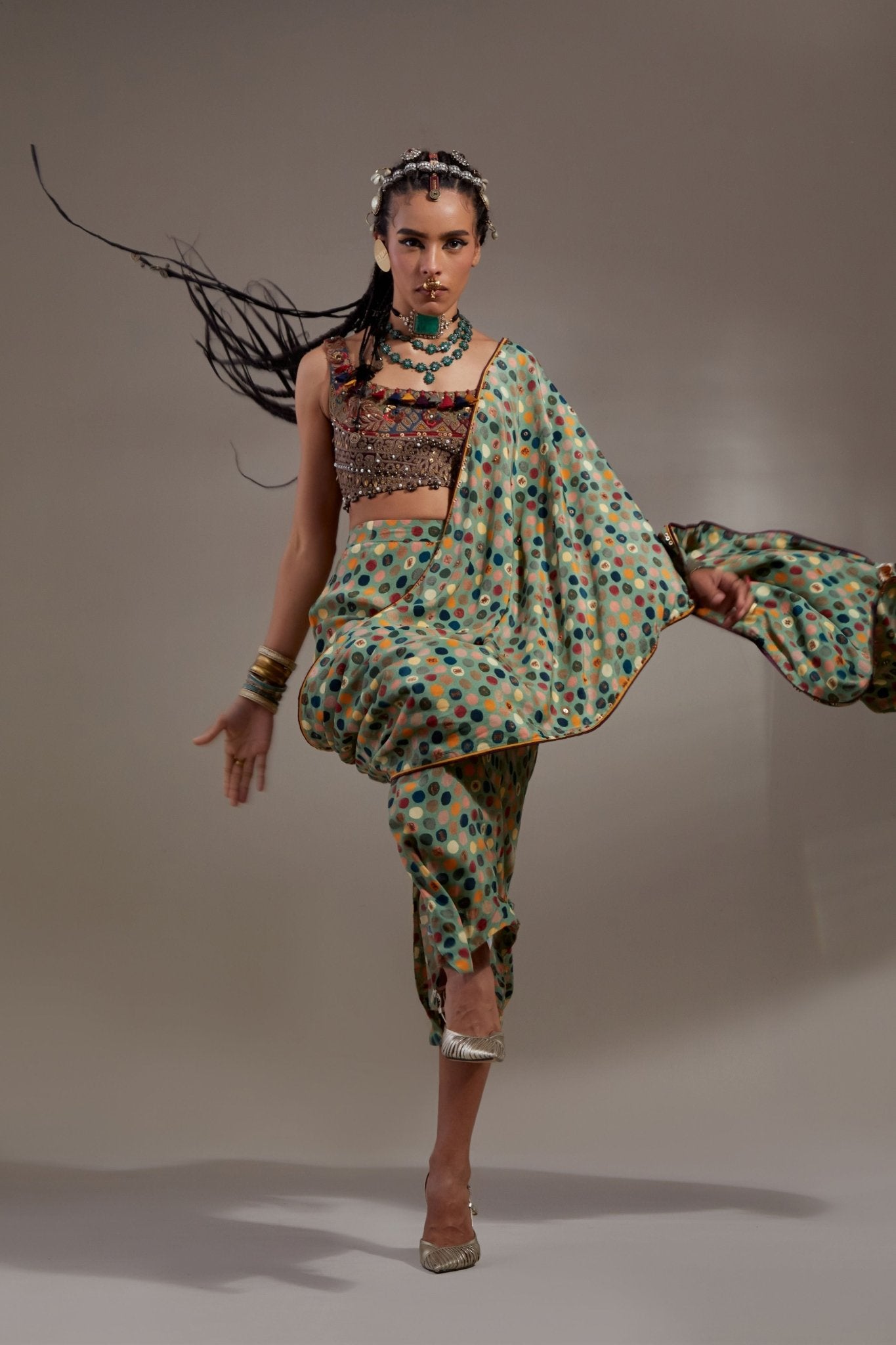 Soma Draped Saree Set - Aseem Kapoor - Elahe