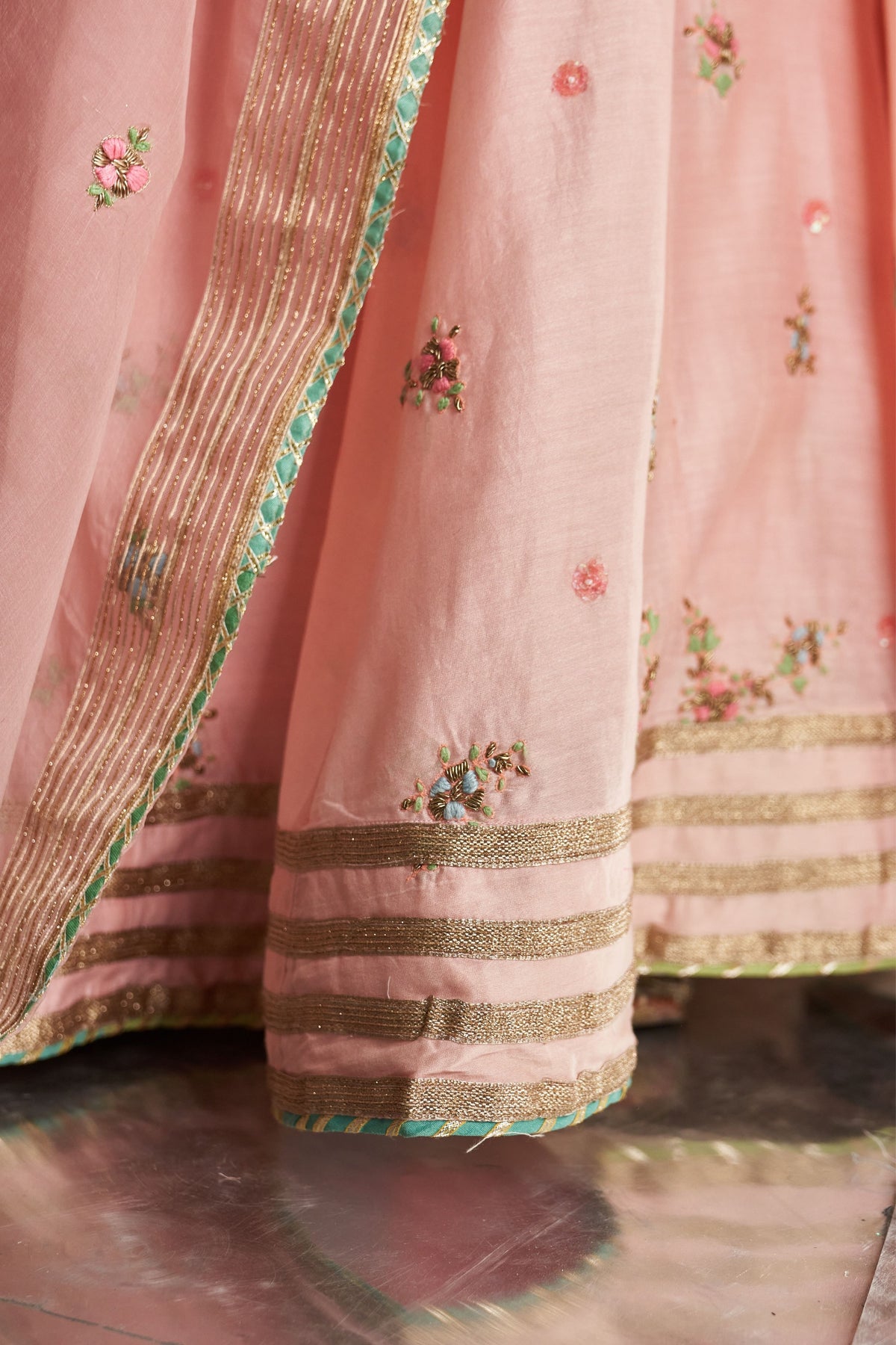 Light Pink Embroidered Lehenga Set