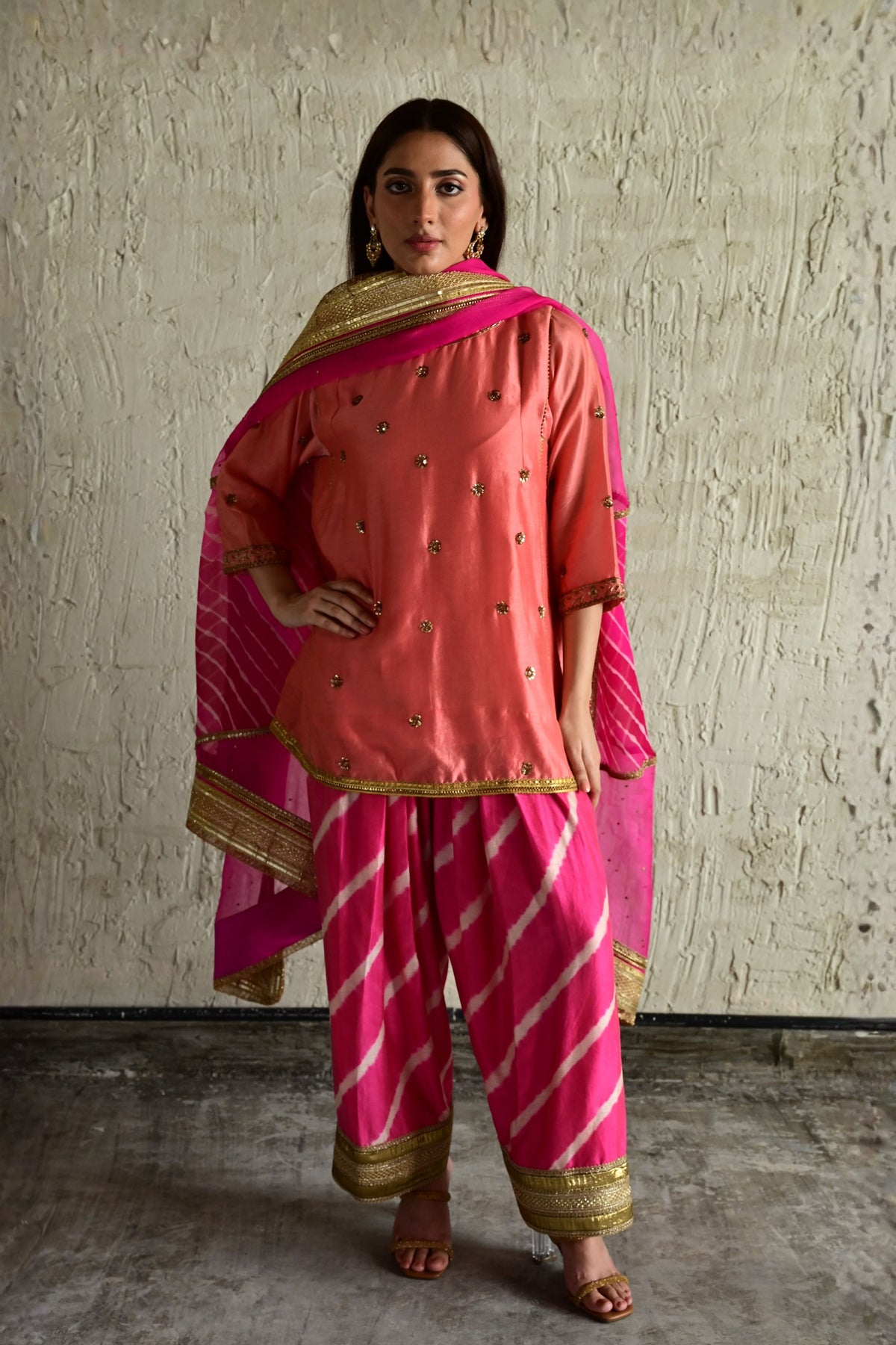 Rose Pink Padma Choga Set