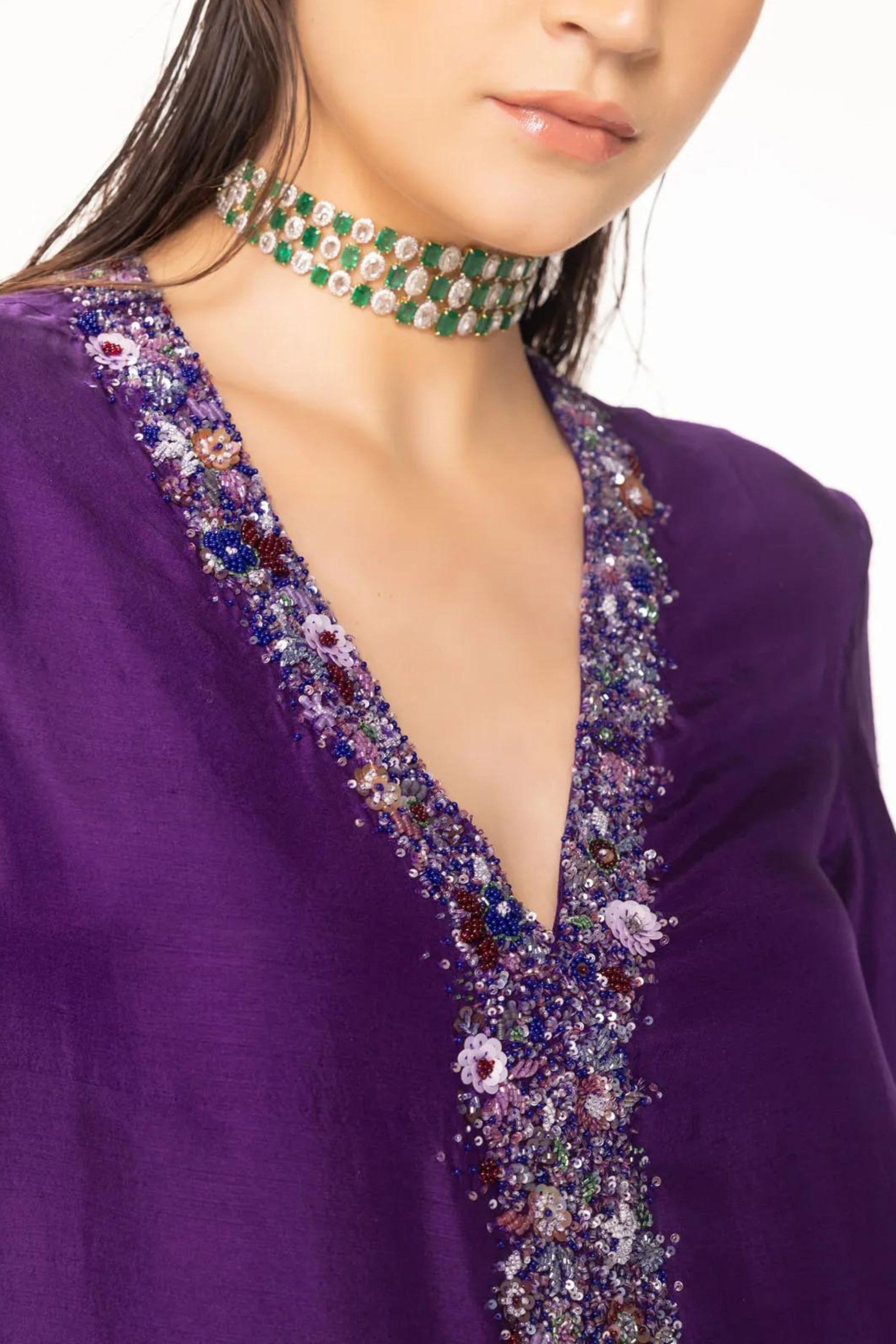 Eeksha - Purple Long Bell Sleeves Dress M Eeksha - Purple Long Bell Sleeves Dress M