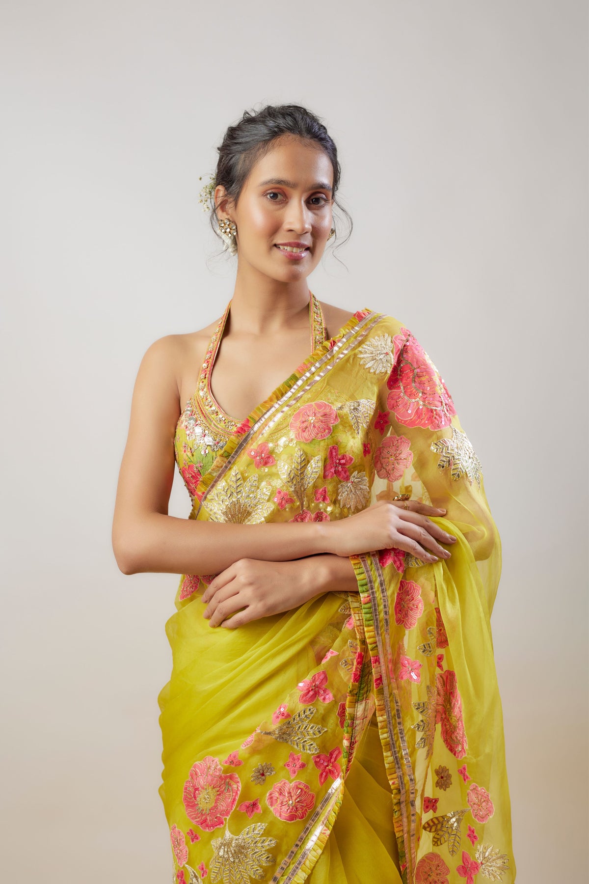 Varsha Yellow Saree Set