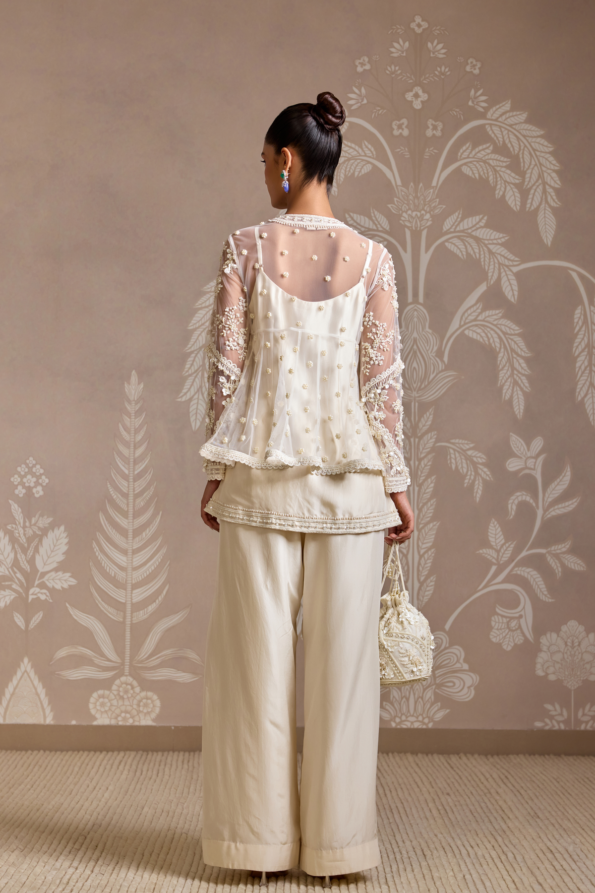 Ivory Embroidered Jacket Set
